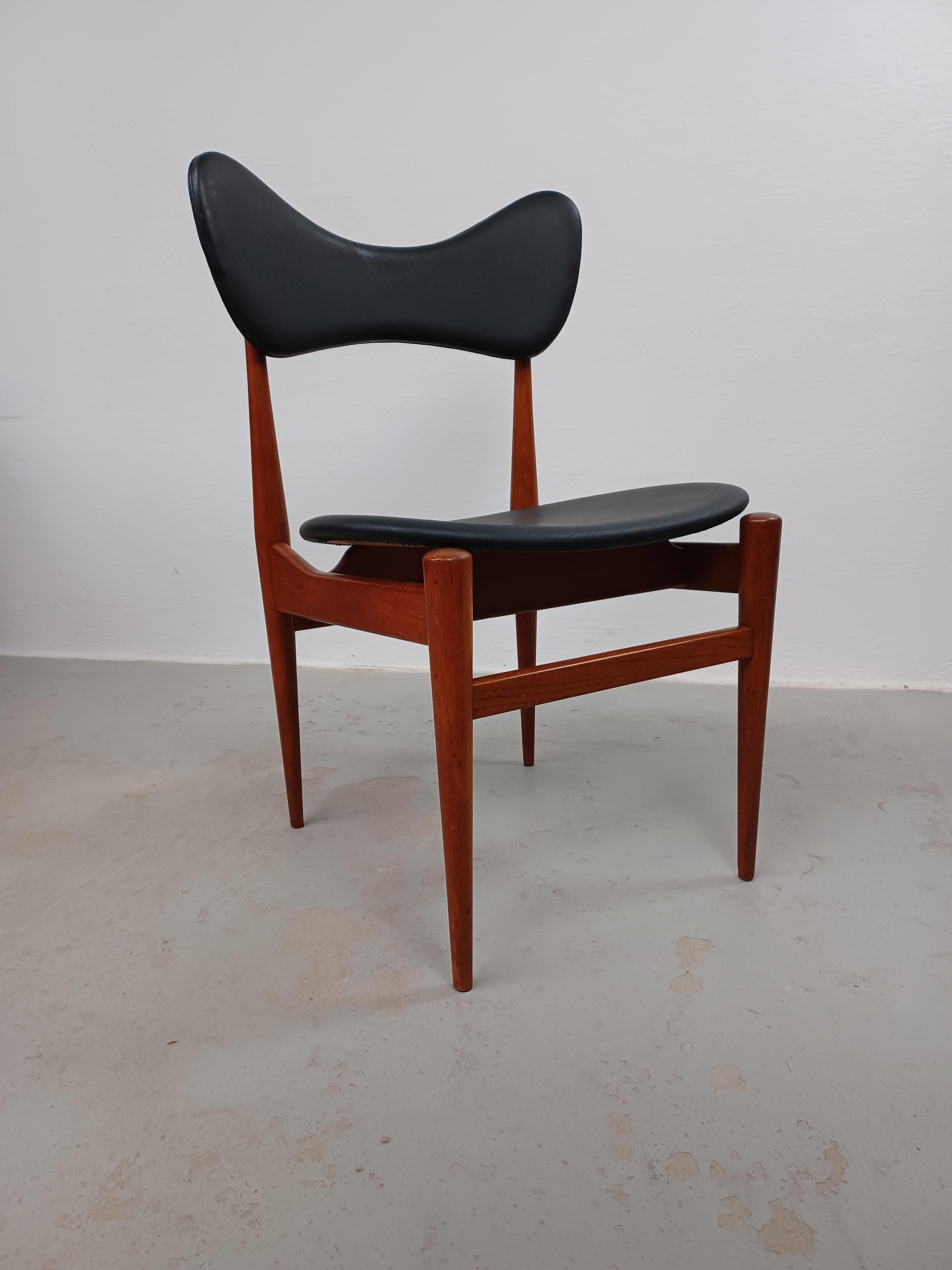 1960s Inge & Luciano Rubino Butterfly Teak Side Chair by Sorø Stolefabrik For Sale 5