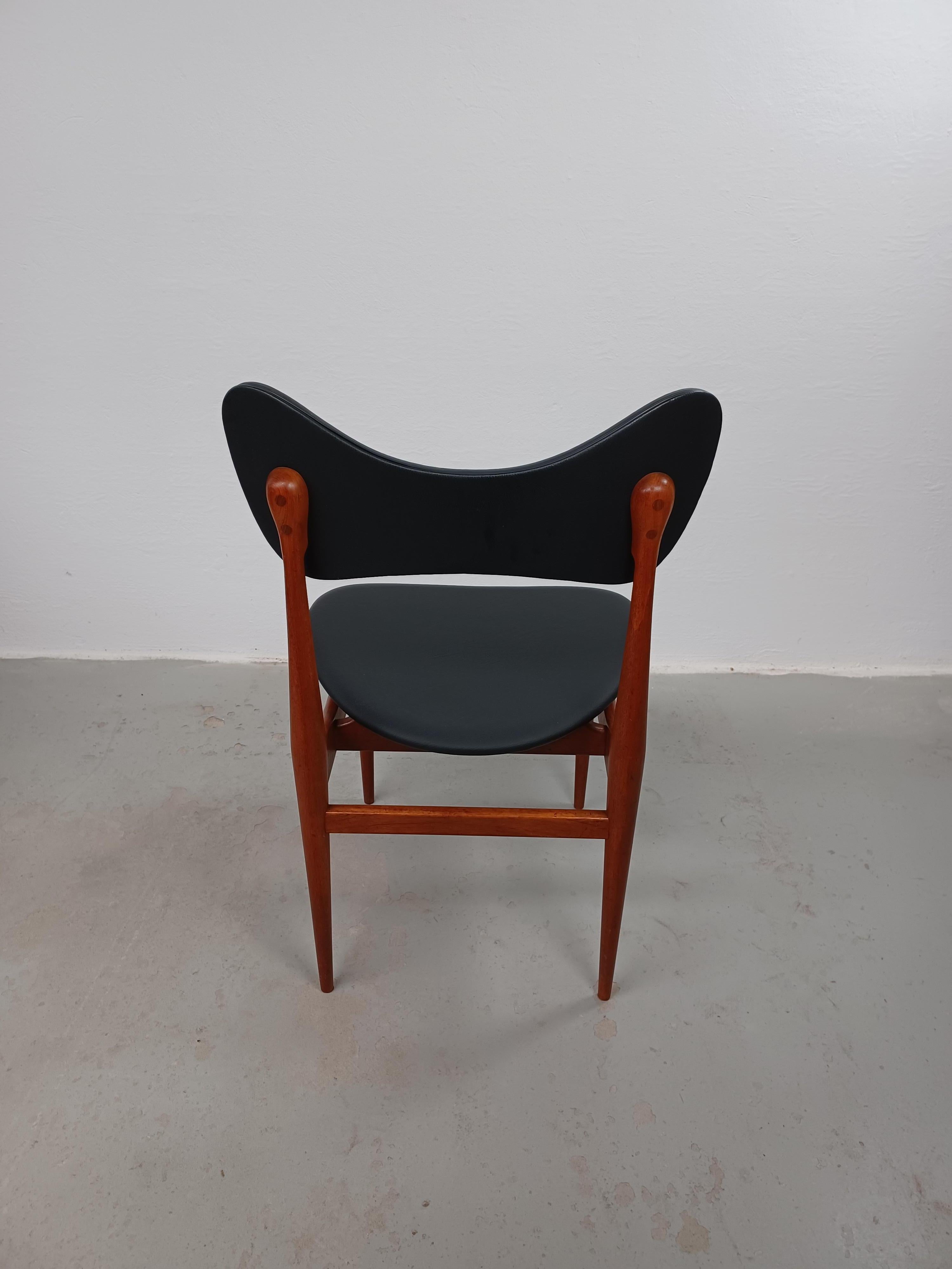 1960s Inge & Luciano Rubino Butterfly Teak Side Chair by Sorø Stolefabrik In Good Condition For Sale In Knebel, DK