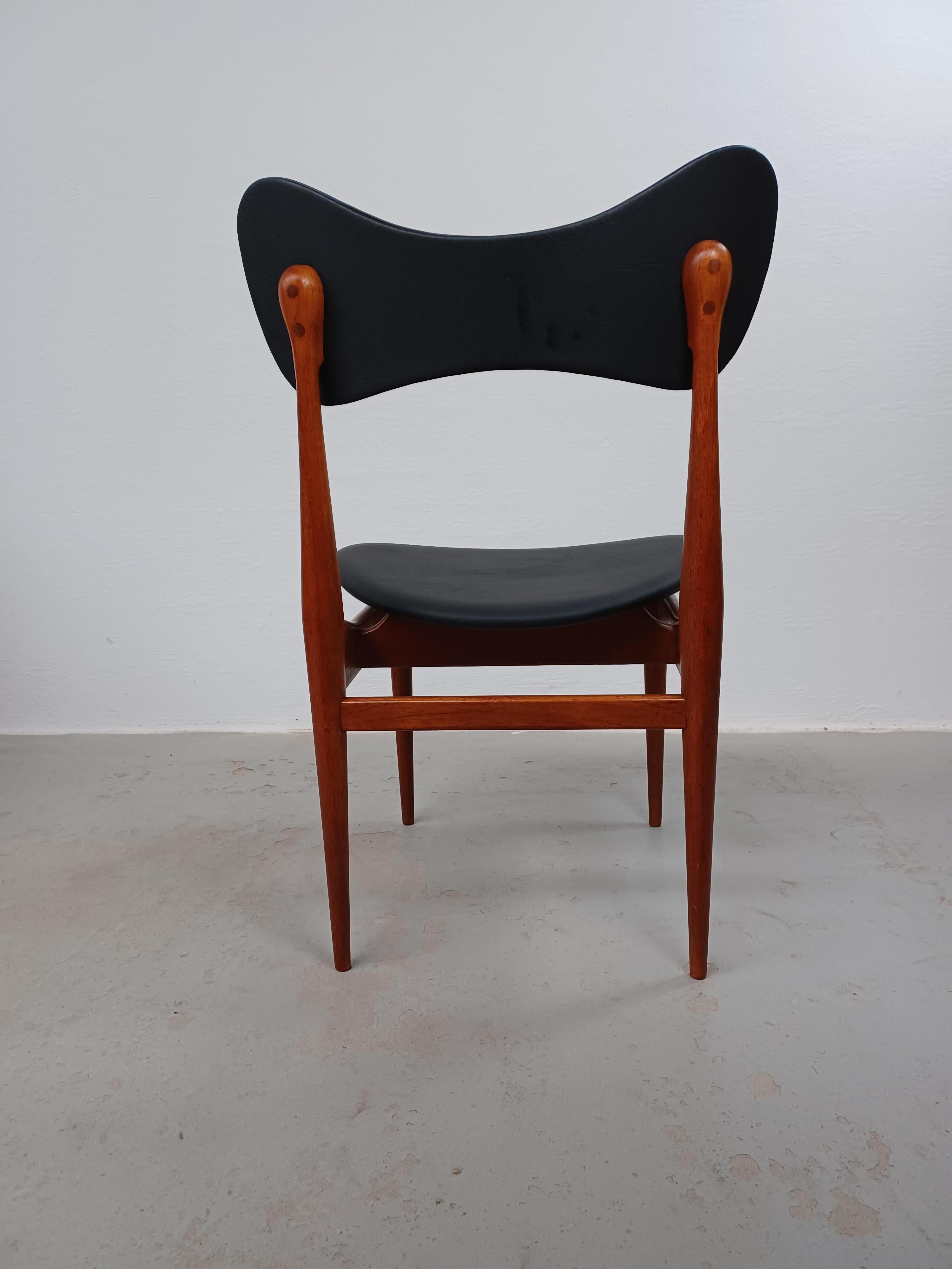 Mid-20th Century 1960s Inge & Luciano Rubino Butterfly Teak Side Chair by Sorø Stolefabrik For Sale