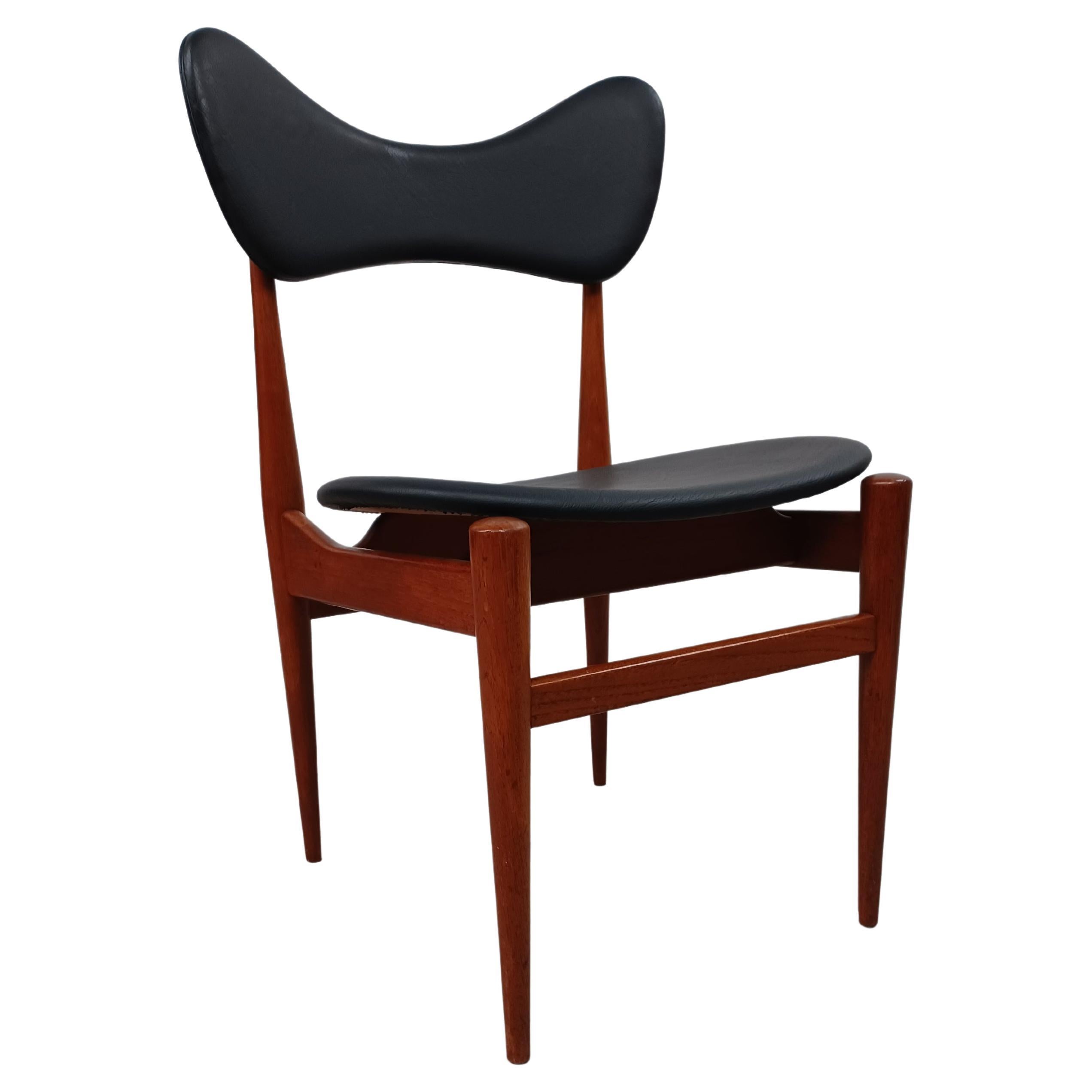 1960s Inge & Luciano Rubino Butterfly Teak Side Chair by Sorø Stolefabrik For Sale
