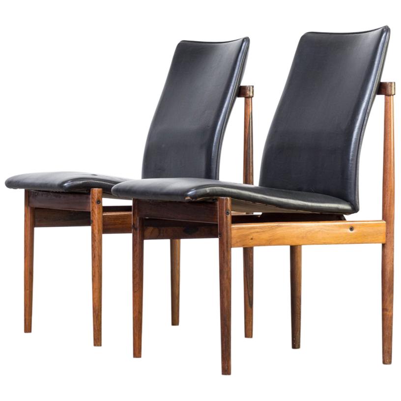 1960s Inger Klingenberg Dining Chairs for Fristho Set of Two For Sale