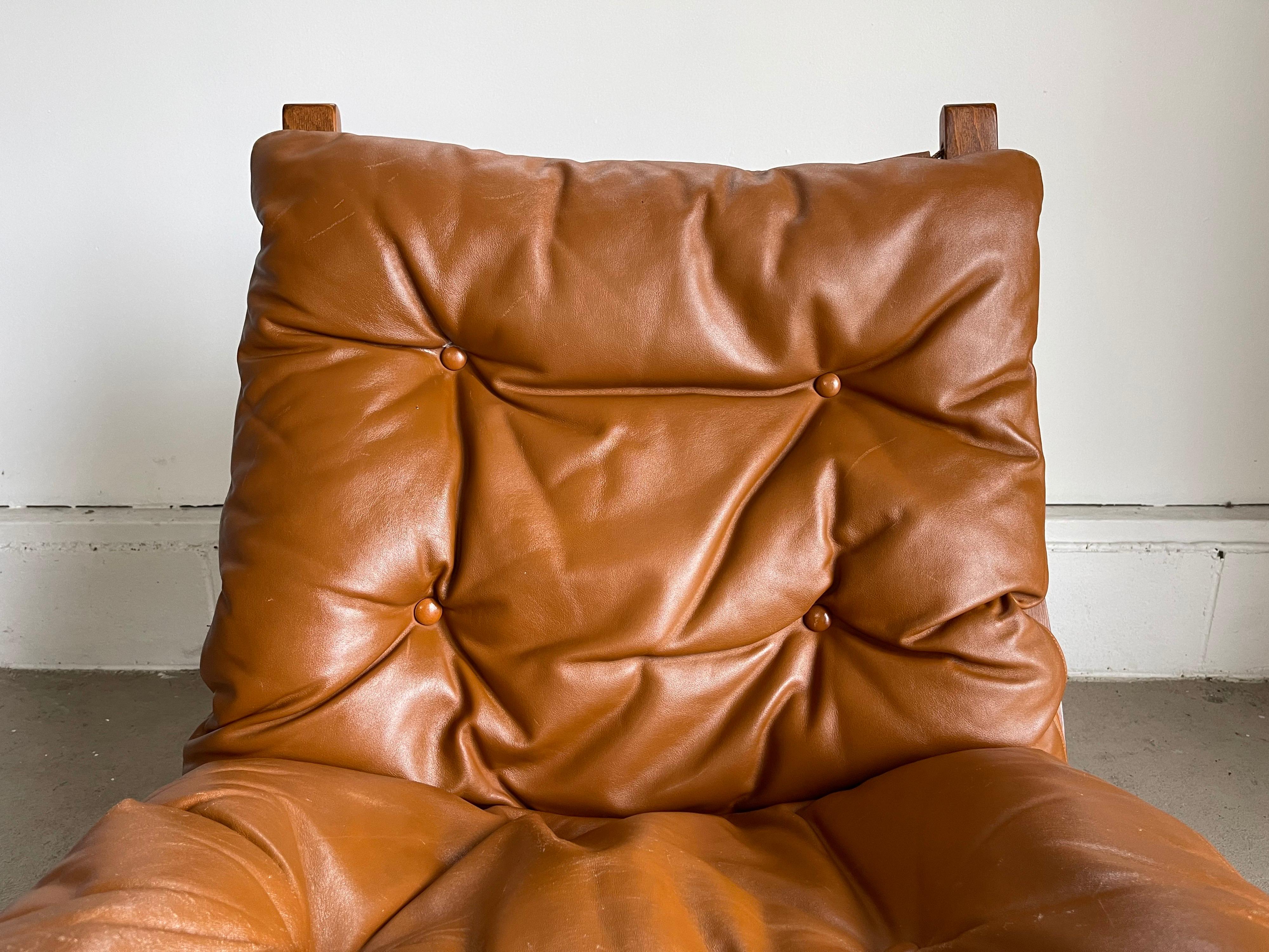 1960s Ingmar Relling Siesta Leather Lounge Chair for Westnofa 4