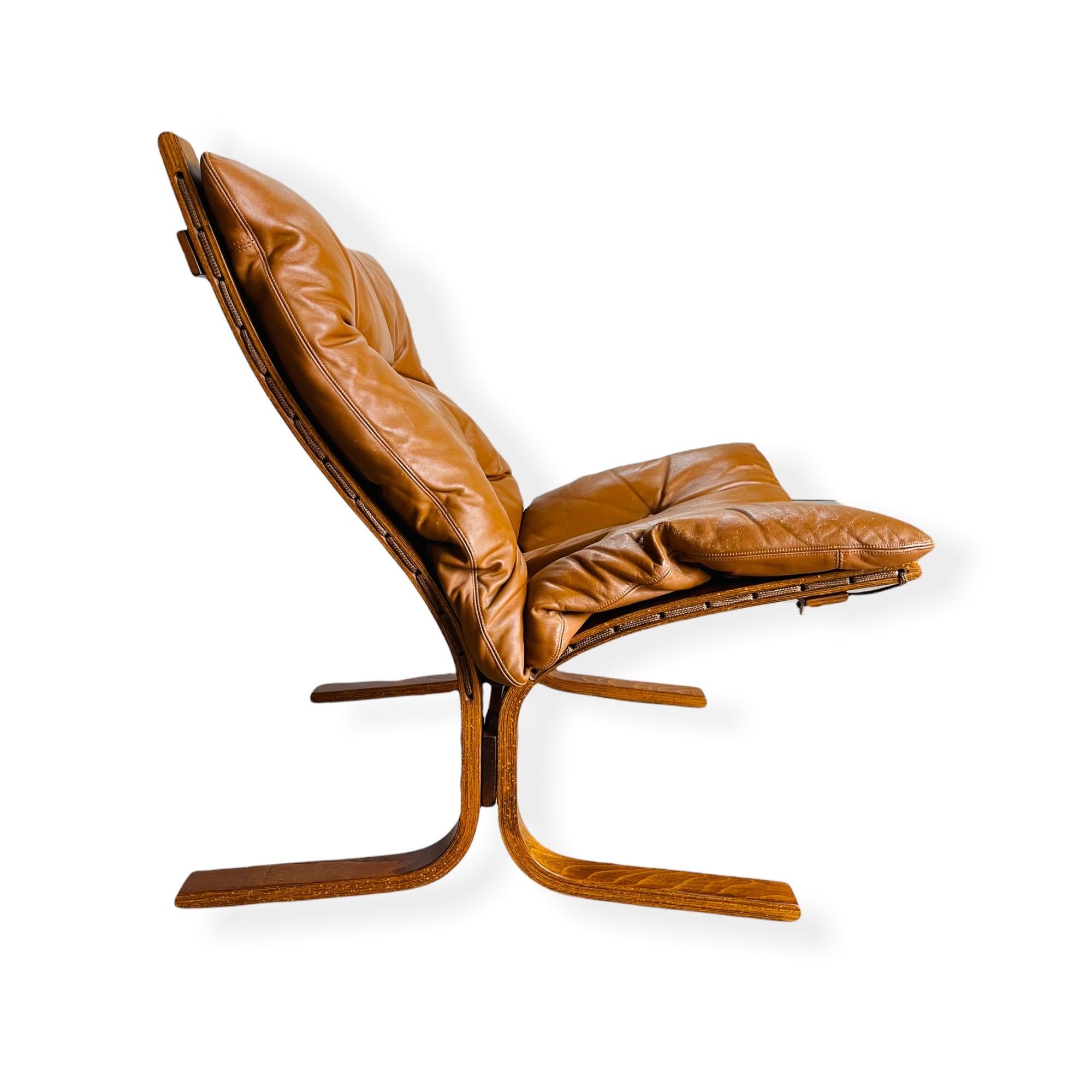 Mid-Century Modern 1960s Ingmar Relling Siesta Leather Lounge Chair for Westnofa