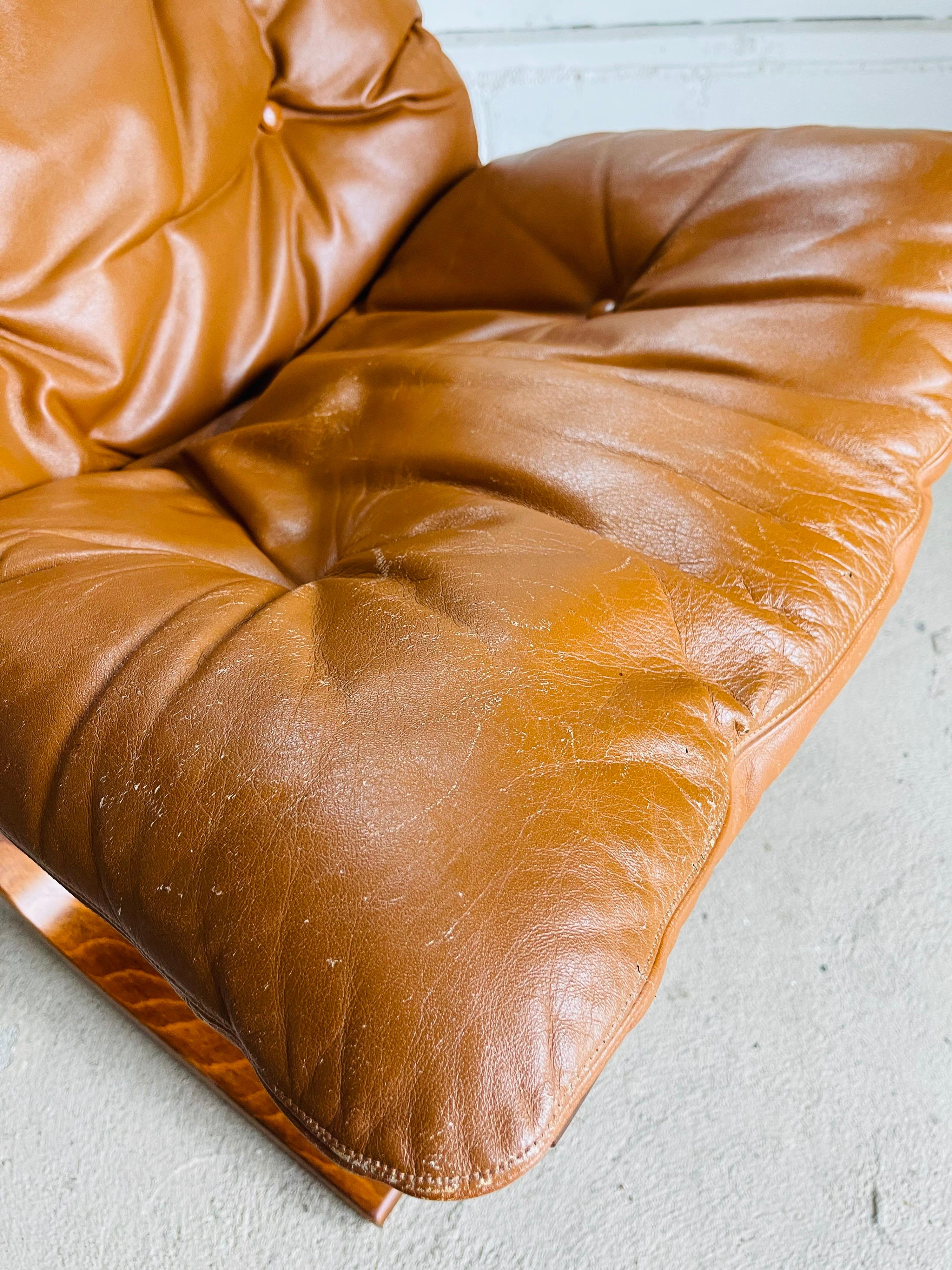 1960s Ingmar Relling Siesta Leather Lounge Chair for Westnofa 3
