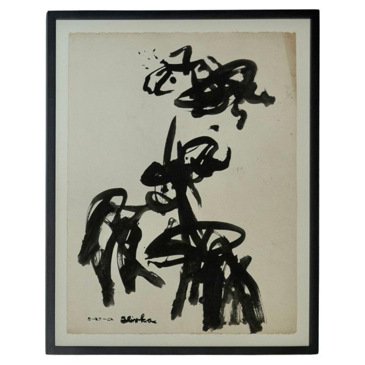 Encre sur papier des années 1960 par David Slivka -Untitled 5