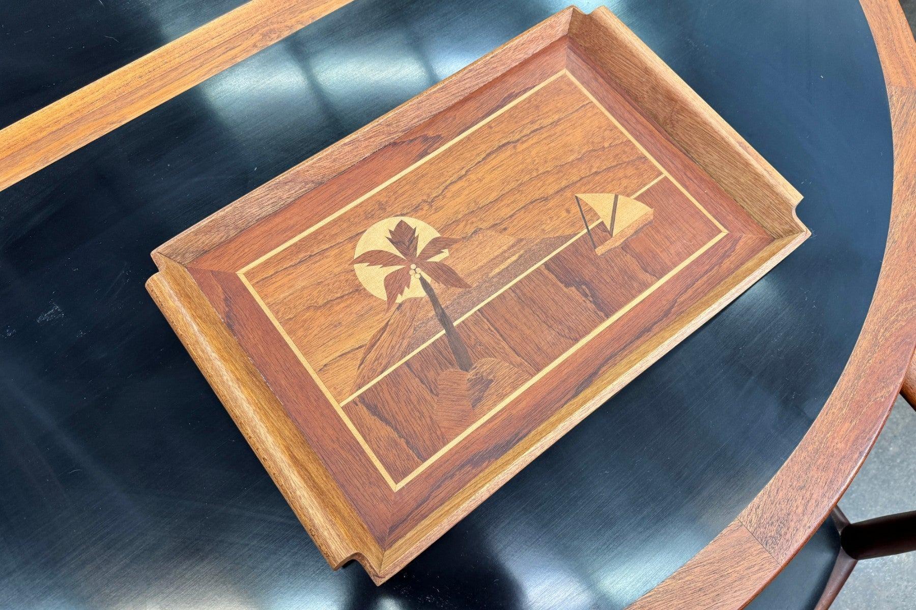 Italian 1960s Intarsa Drink Tray For Sale