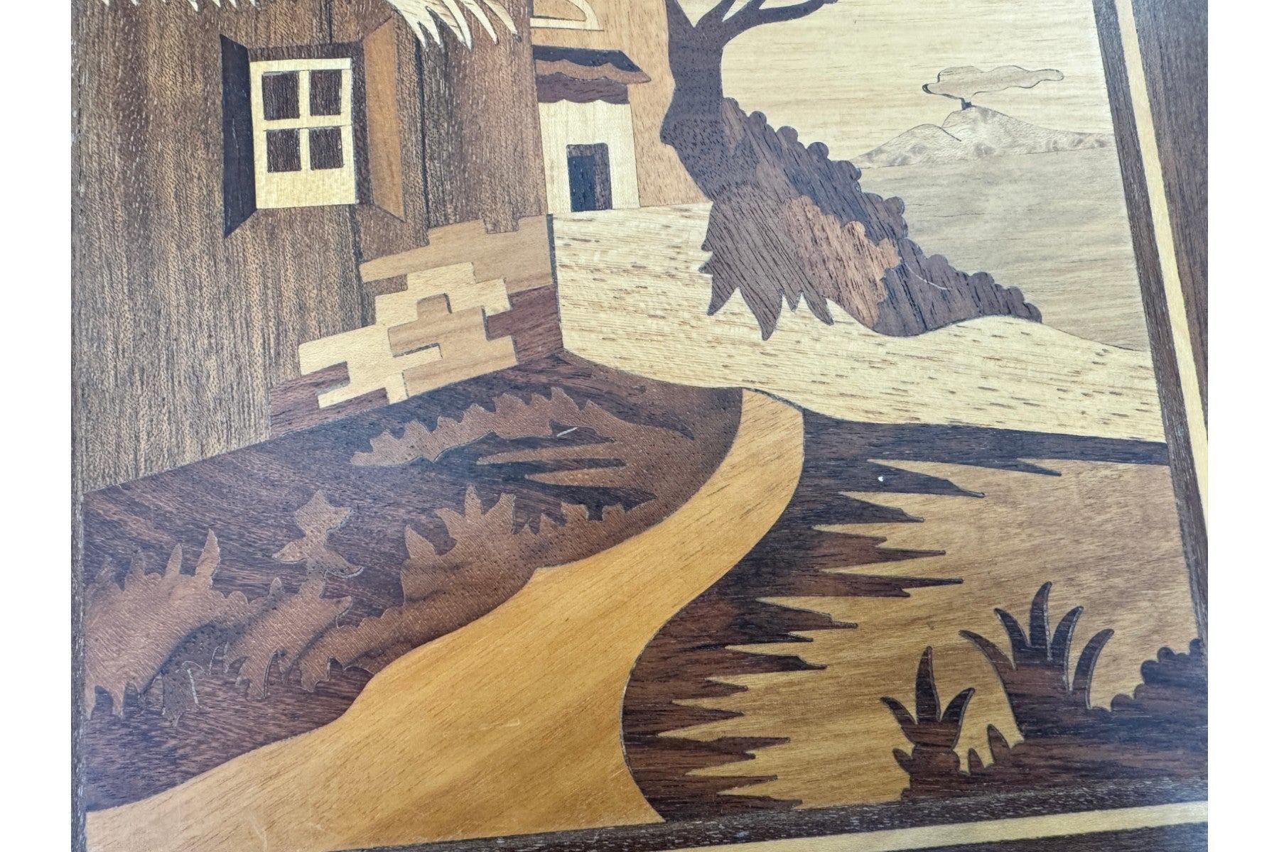 1960s Intarsa Italian Vinyard Wall Art In Good Condition For Sale In Berkeley, CA