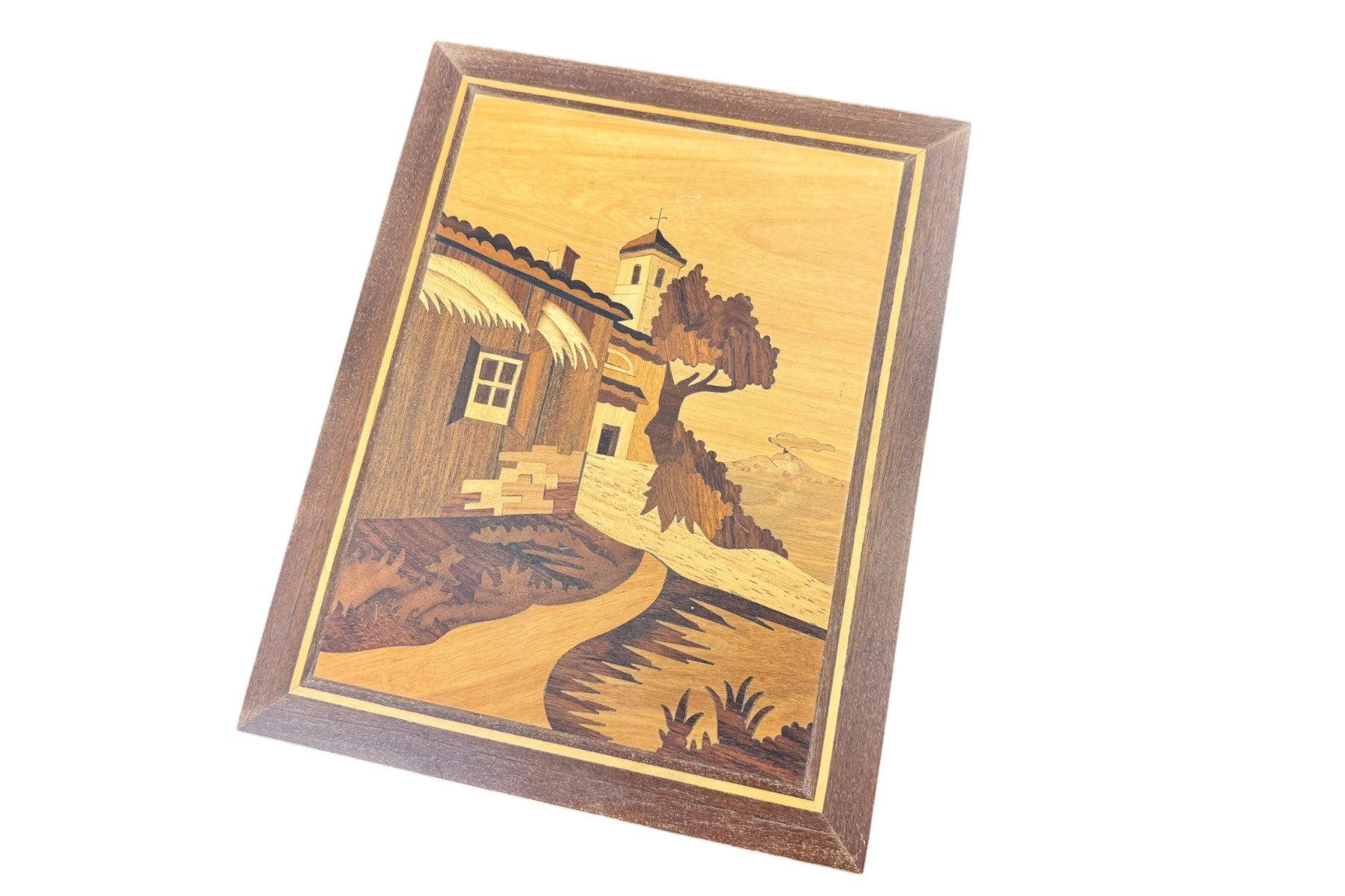20th Century 1960s Intarsa Italian Vinyard Wall Art For Sale