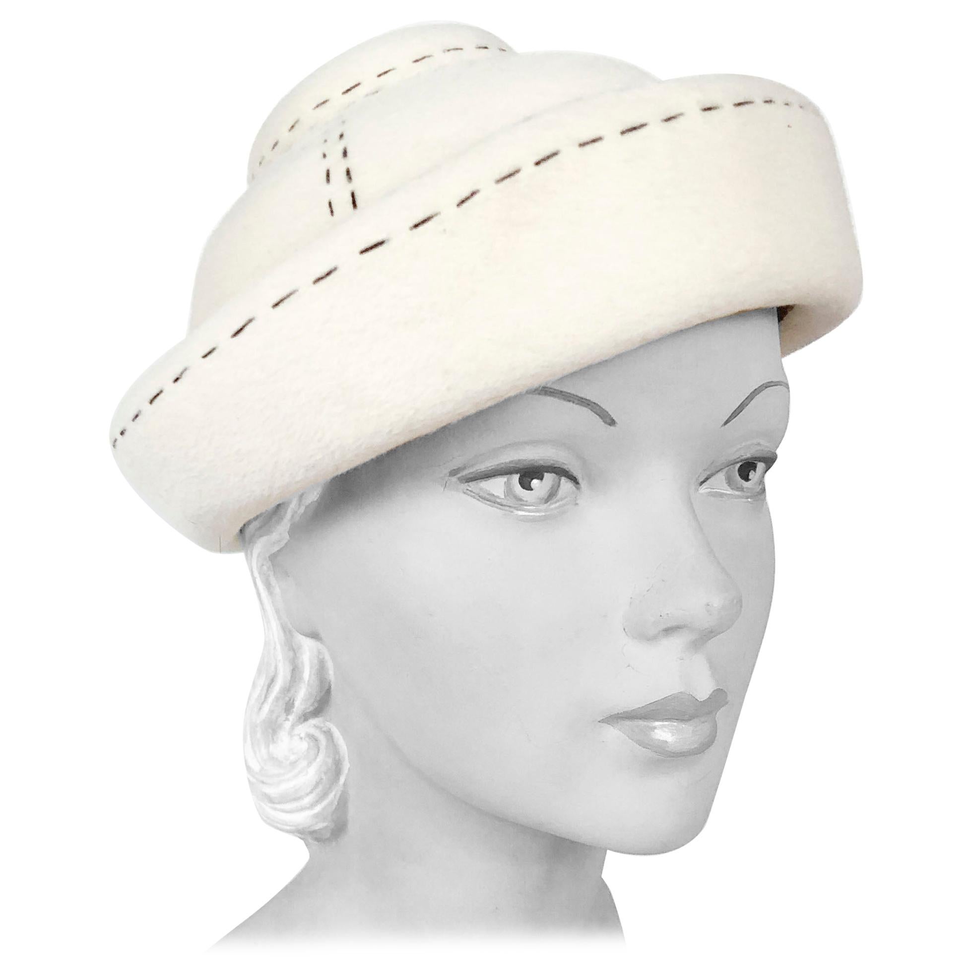 1960s Irene of New York Cream Hat