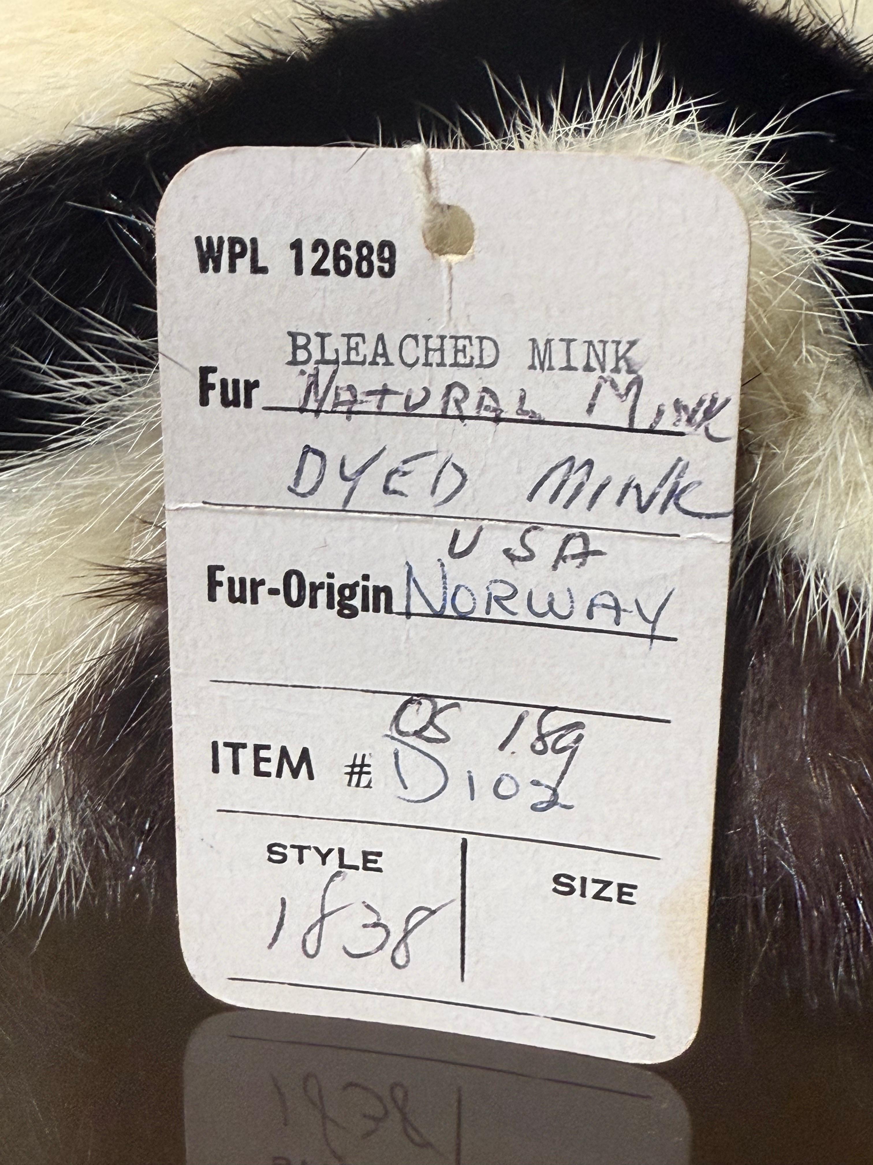 1960 Irene of New York Chapeau béret en vison tricolore avec motif de pièces en étoile en vente 10