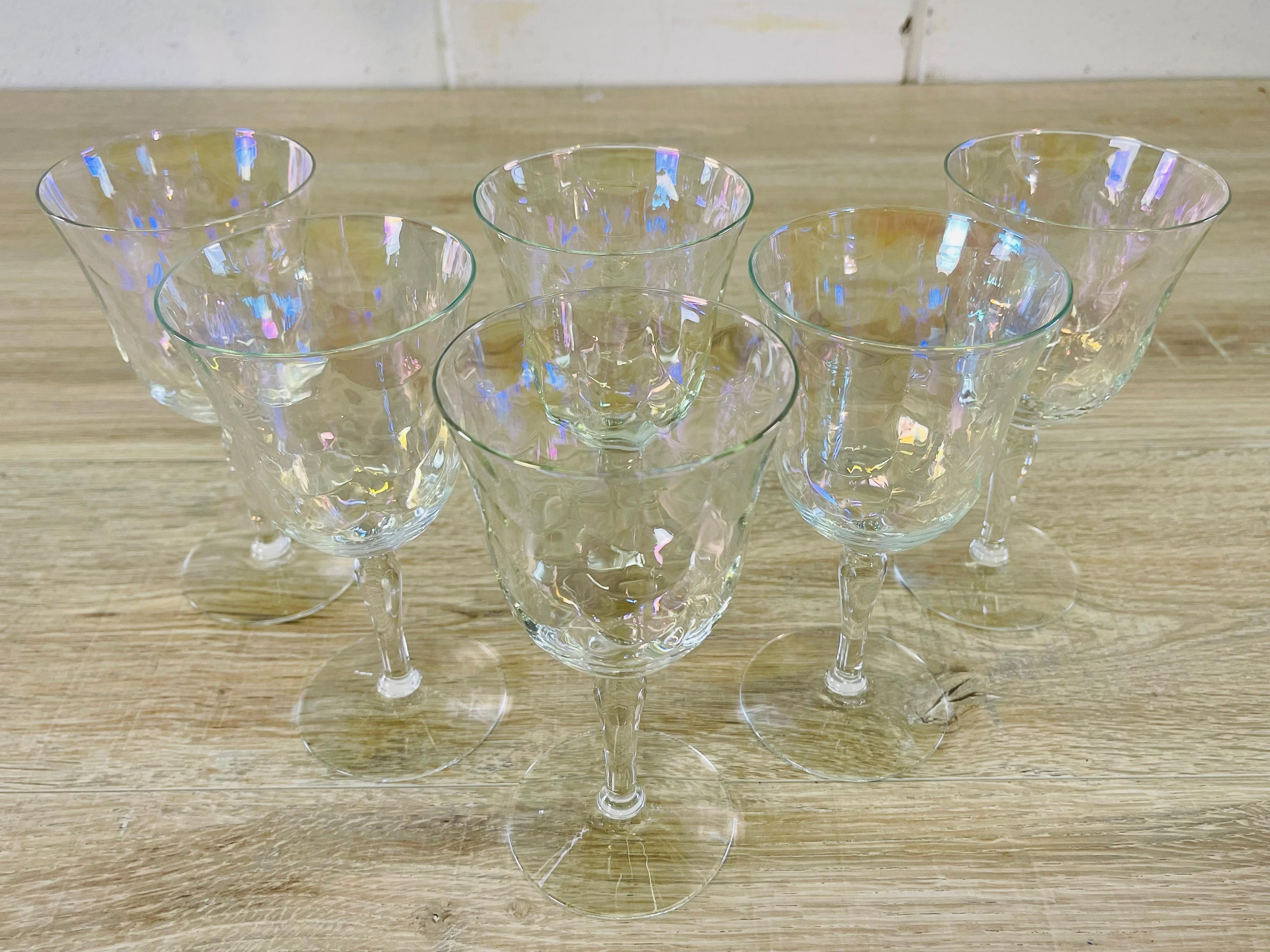 vintage iridescent wine glasses