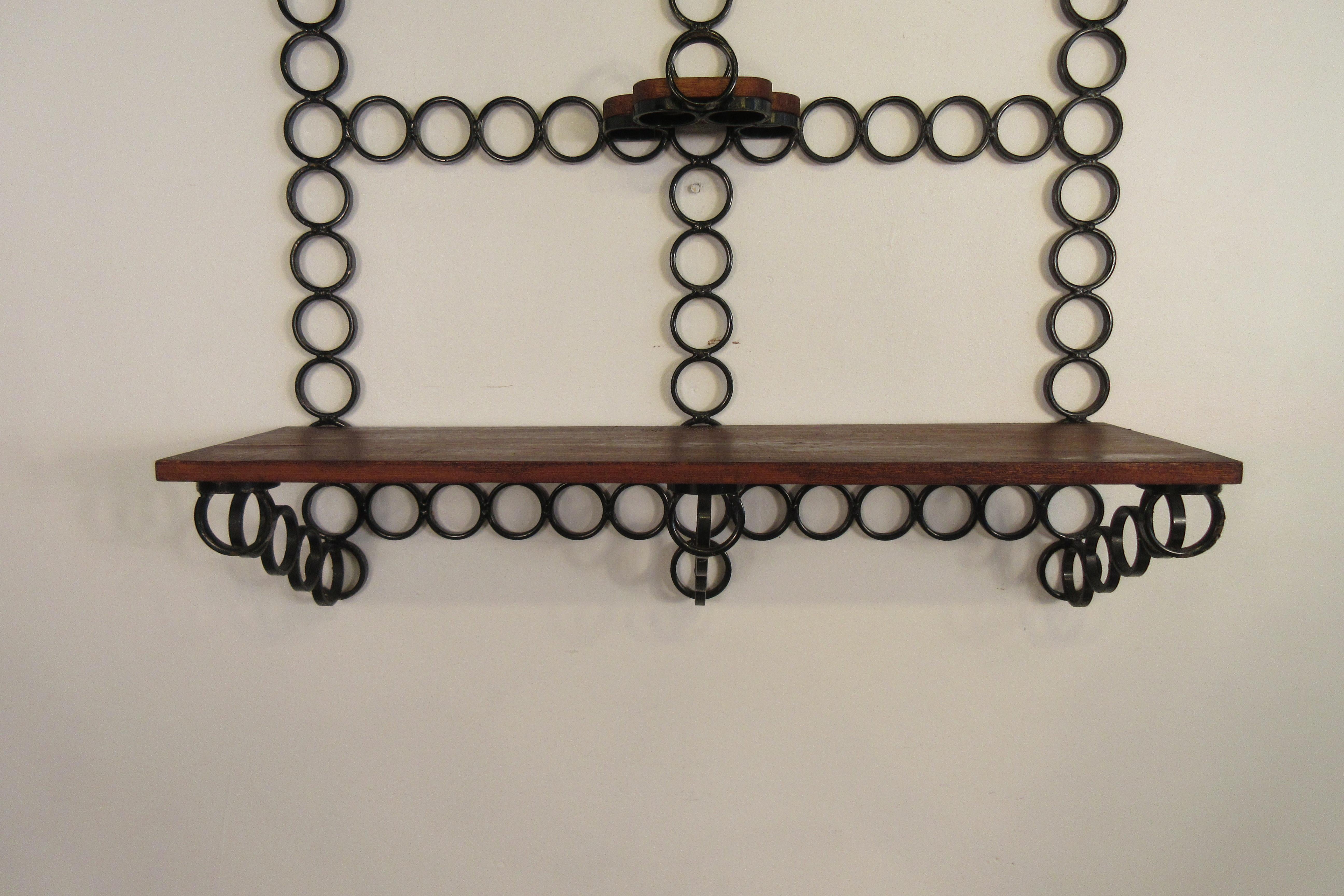 Mid-20th Century 1960s Iron 2-Tier Circular Shelf For Sale