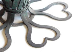 1960's Iron Basket-Weave Pineapple-Form Patio Dining Table Base by Salterini