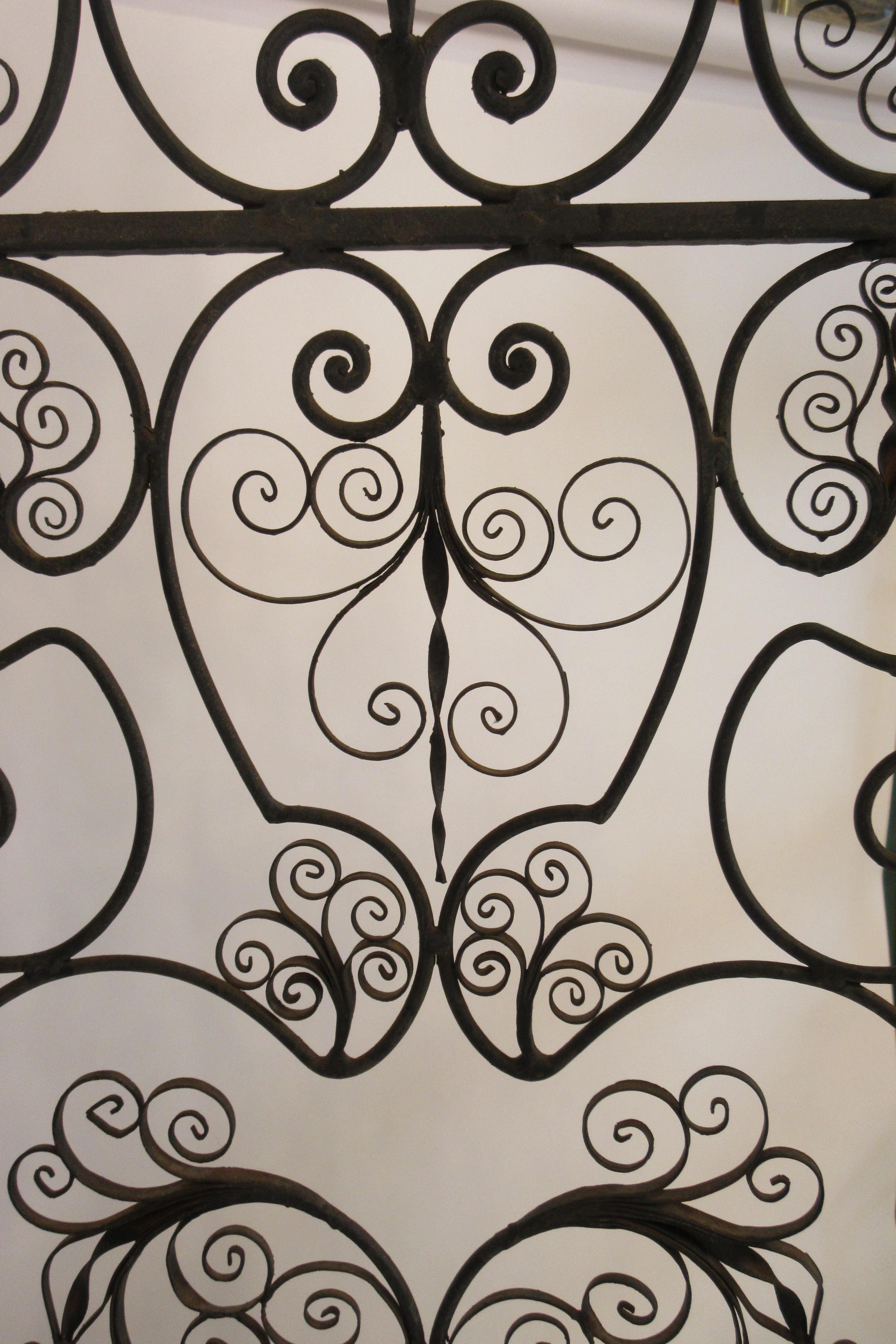 1960s Iron Scrolled Folding Screen For Sale 6