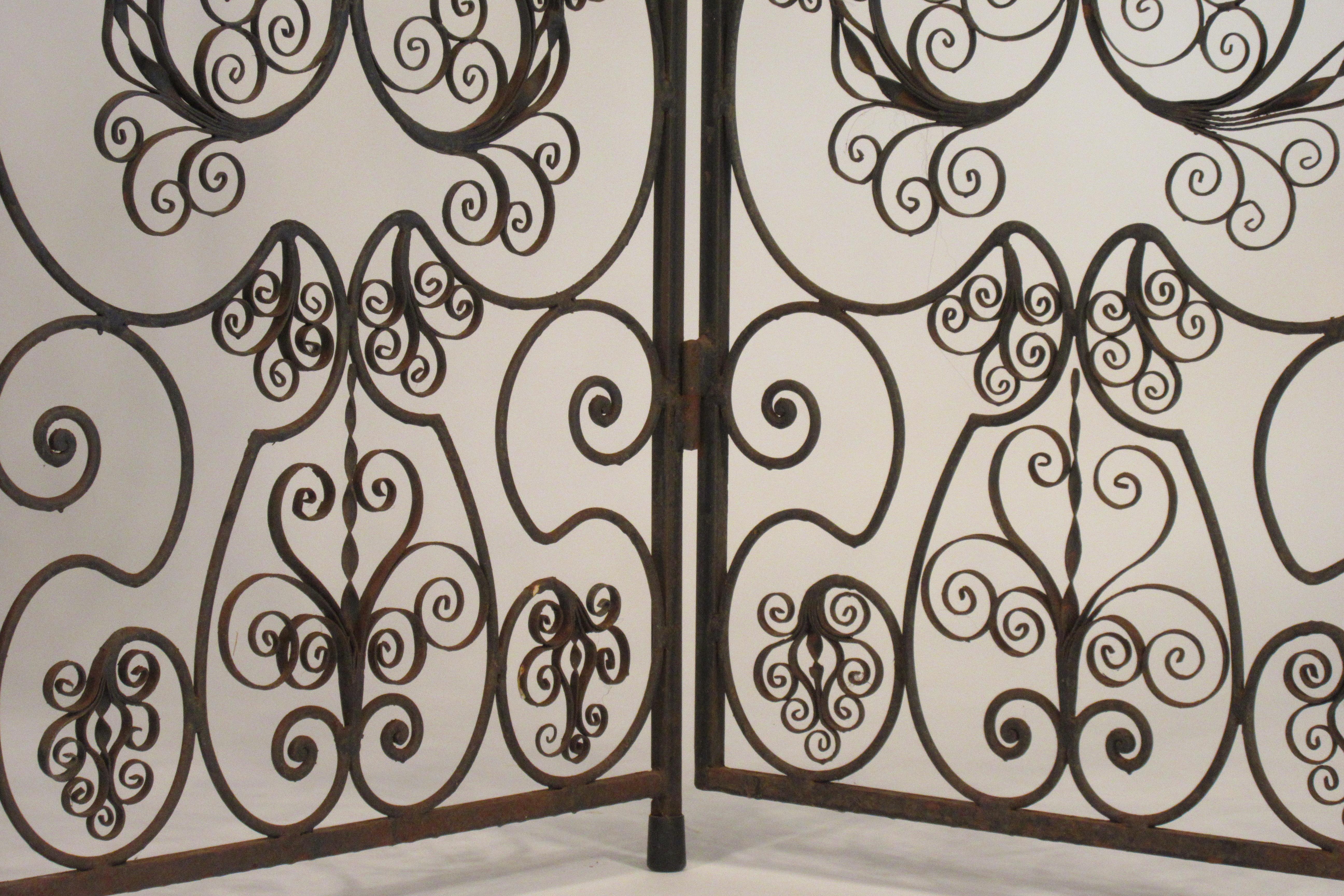 1960s Iron Scrolled Folding Screen For Sale 9