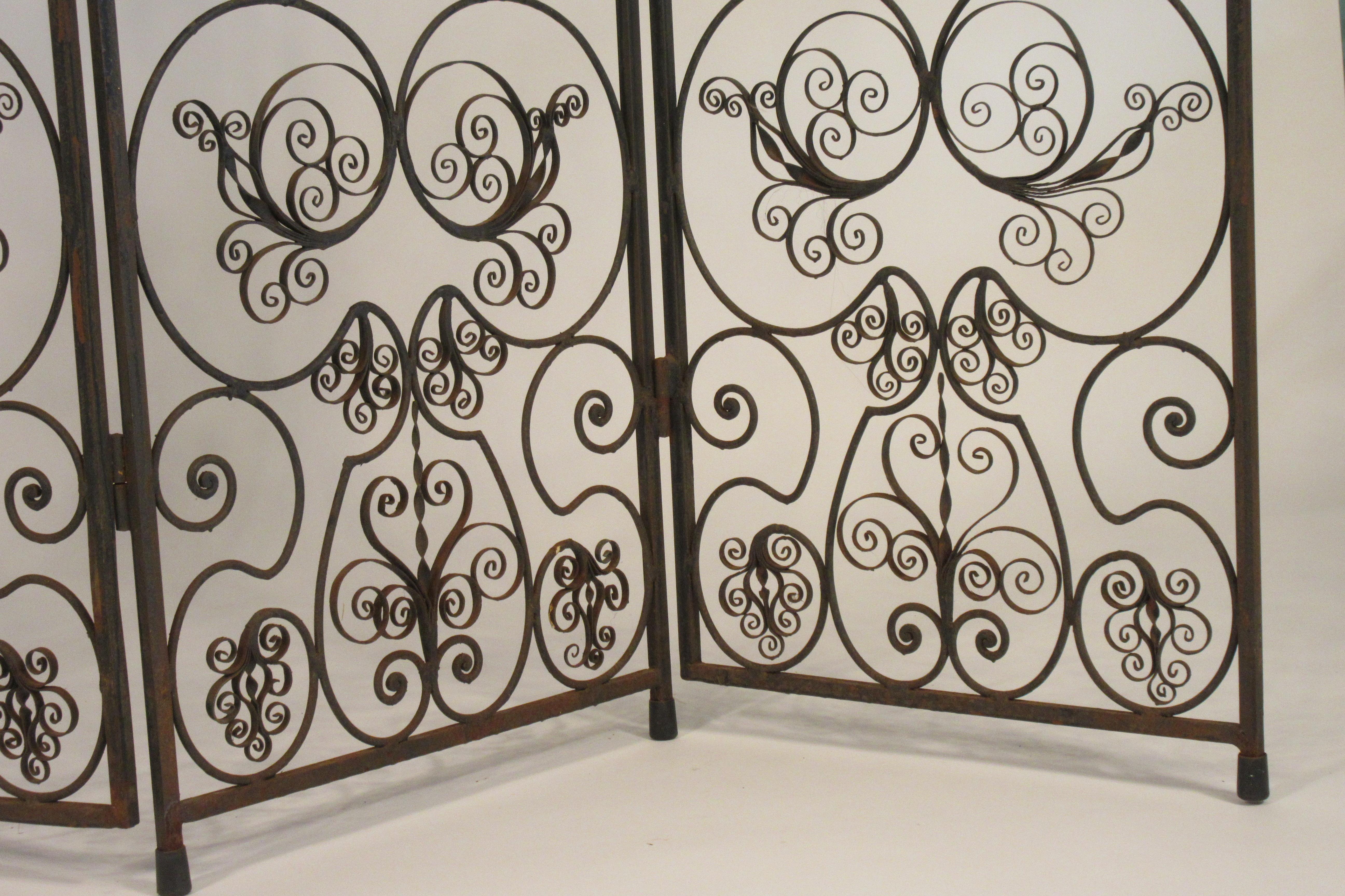 1960s Iron Scrolled Folding Screen For Sale 10