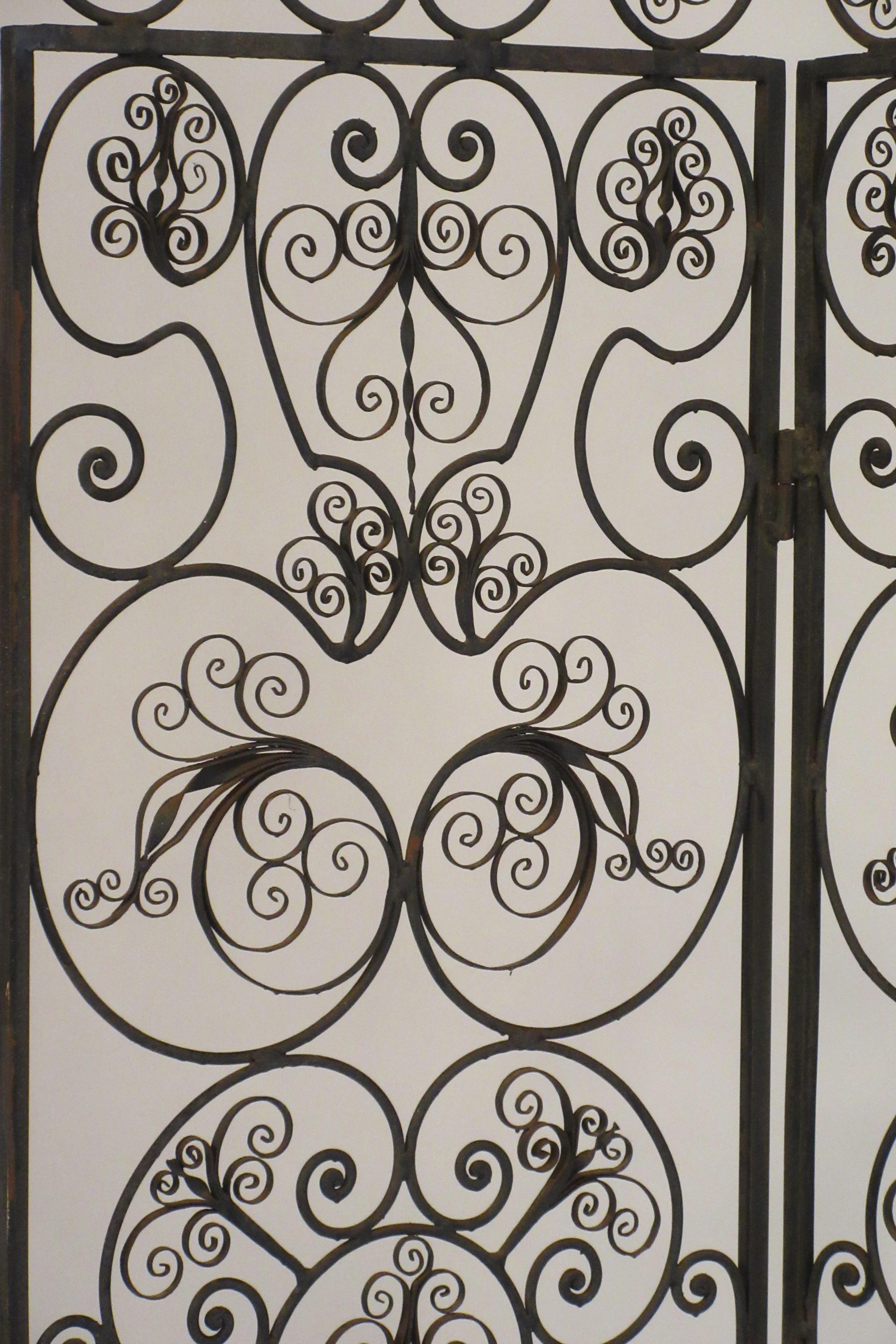 1960s Iron Scrolled Folding Screen For Sale 2