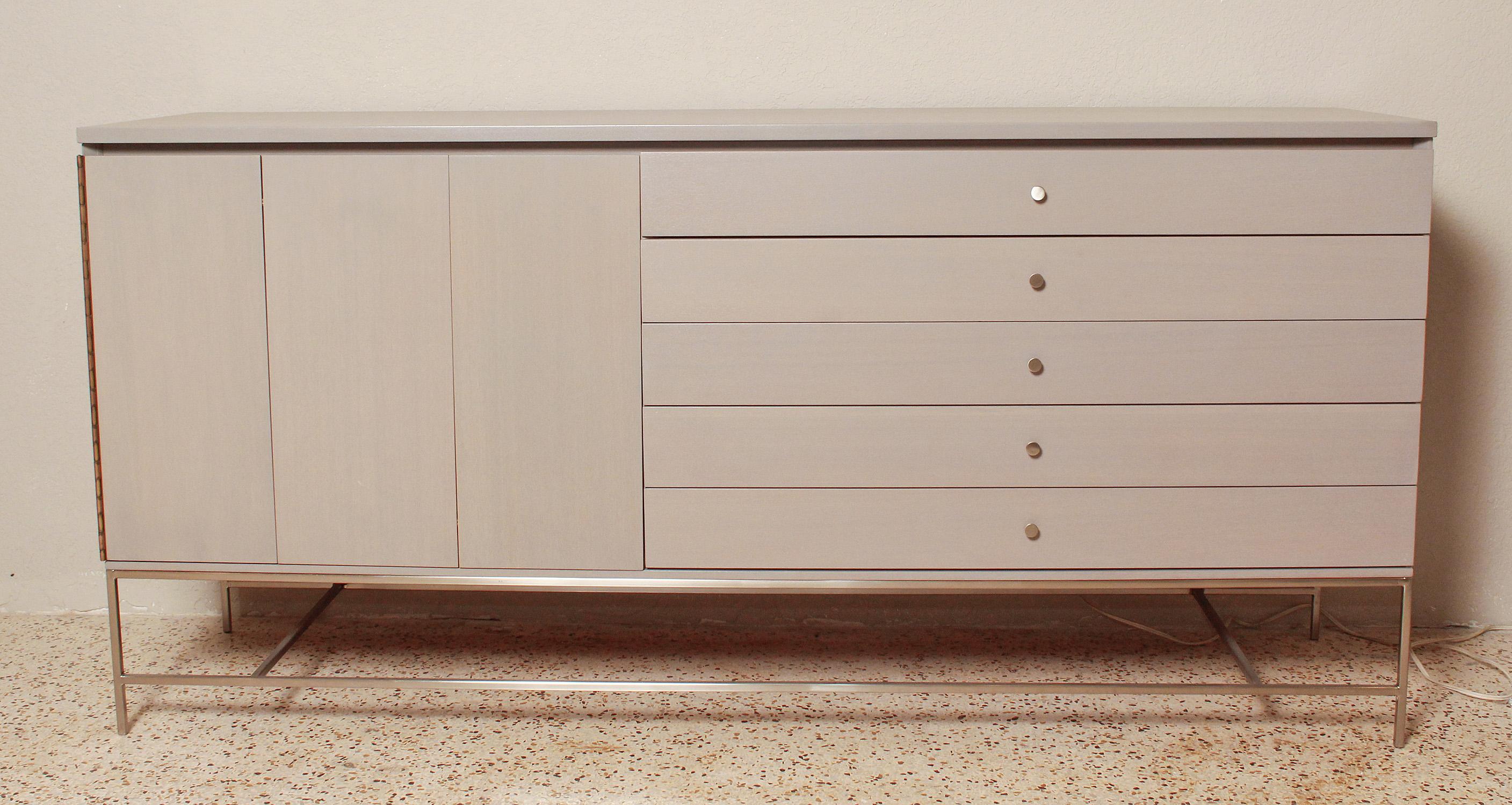 Mid-Century Modern 1960s Irwin Collection Grey Mahogany Sideboard by Paul McCobb for Calvin