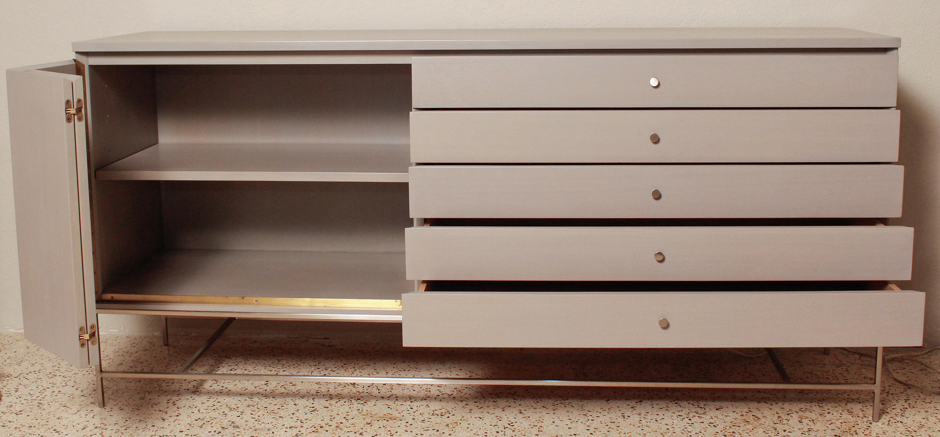 American 1960s Irwin Collection Grey Mahogany Sideboard by Paul McCobb for Calvin