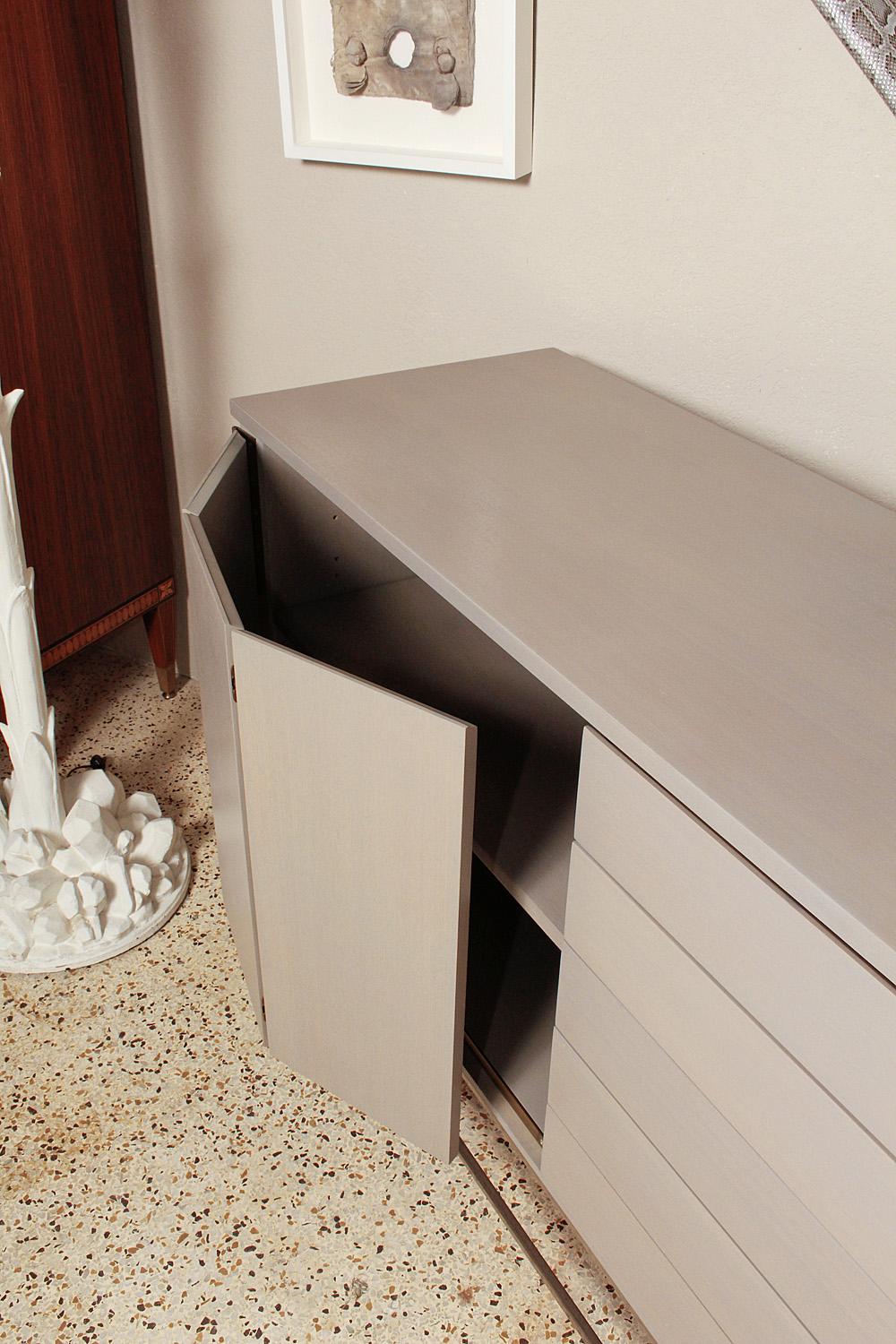 Stained 1960s Irwin Collection Grey Mahogany Sideboard by Paul McCobb for Calvin
