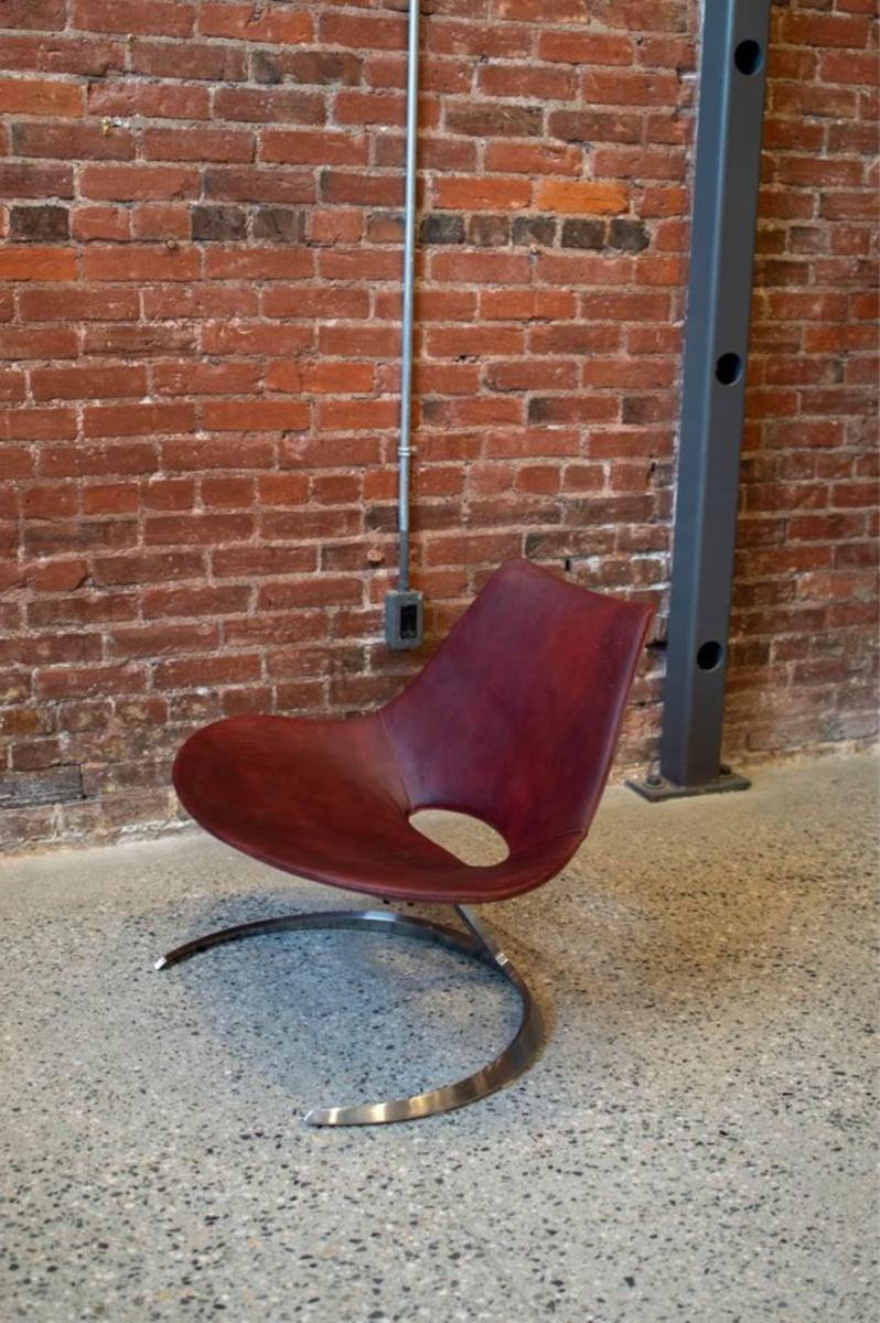 1960s IS-63 Scimitar Chair designed by Preben Fabricius  In Excellent Condition In Victoria, BC
