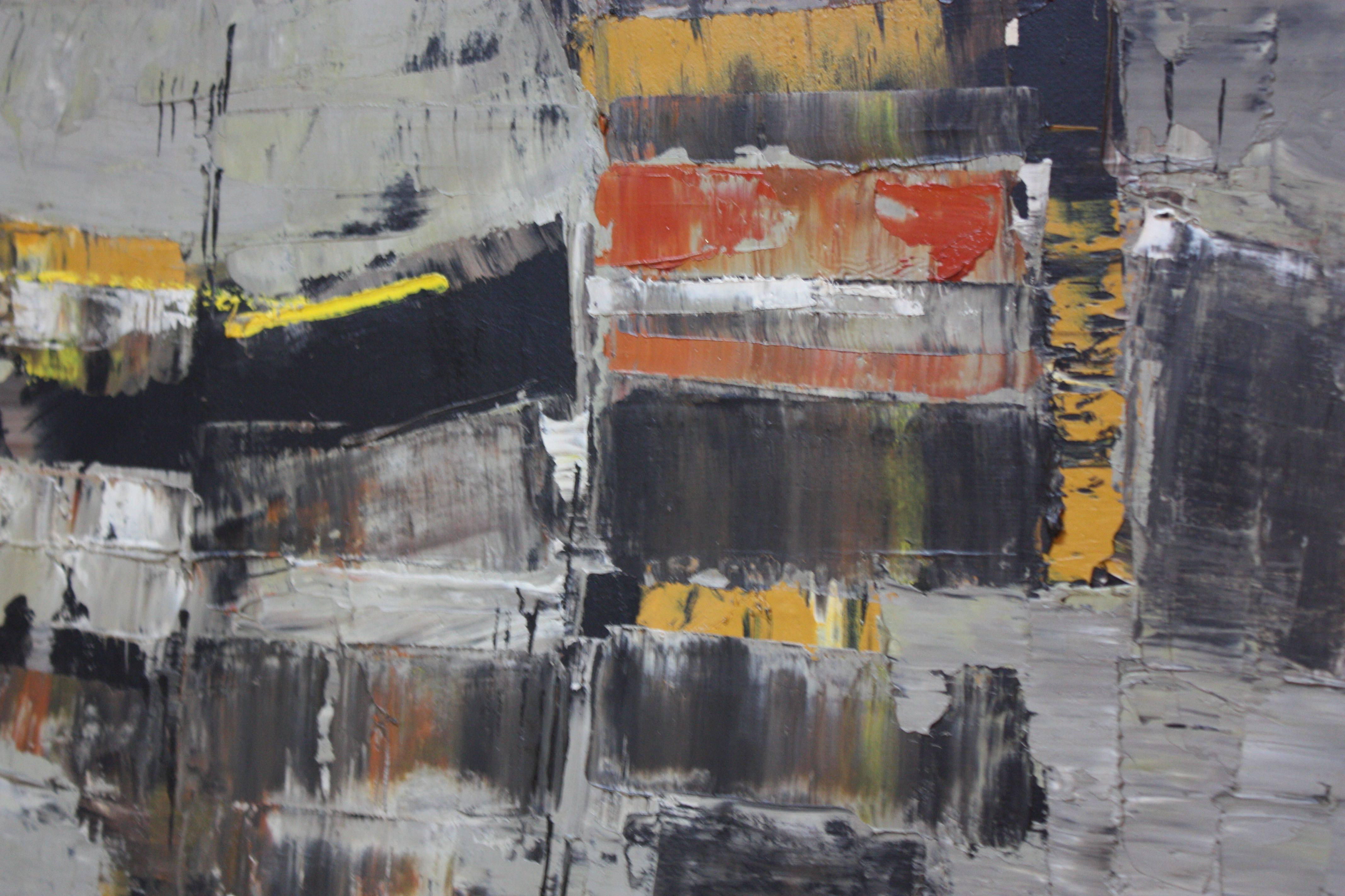 peinture expressionniste abstraite israélienne des années 1960 par Efraim Modzelevich Bon état à Brooklyn, NY