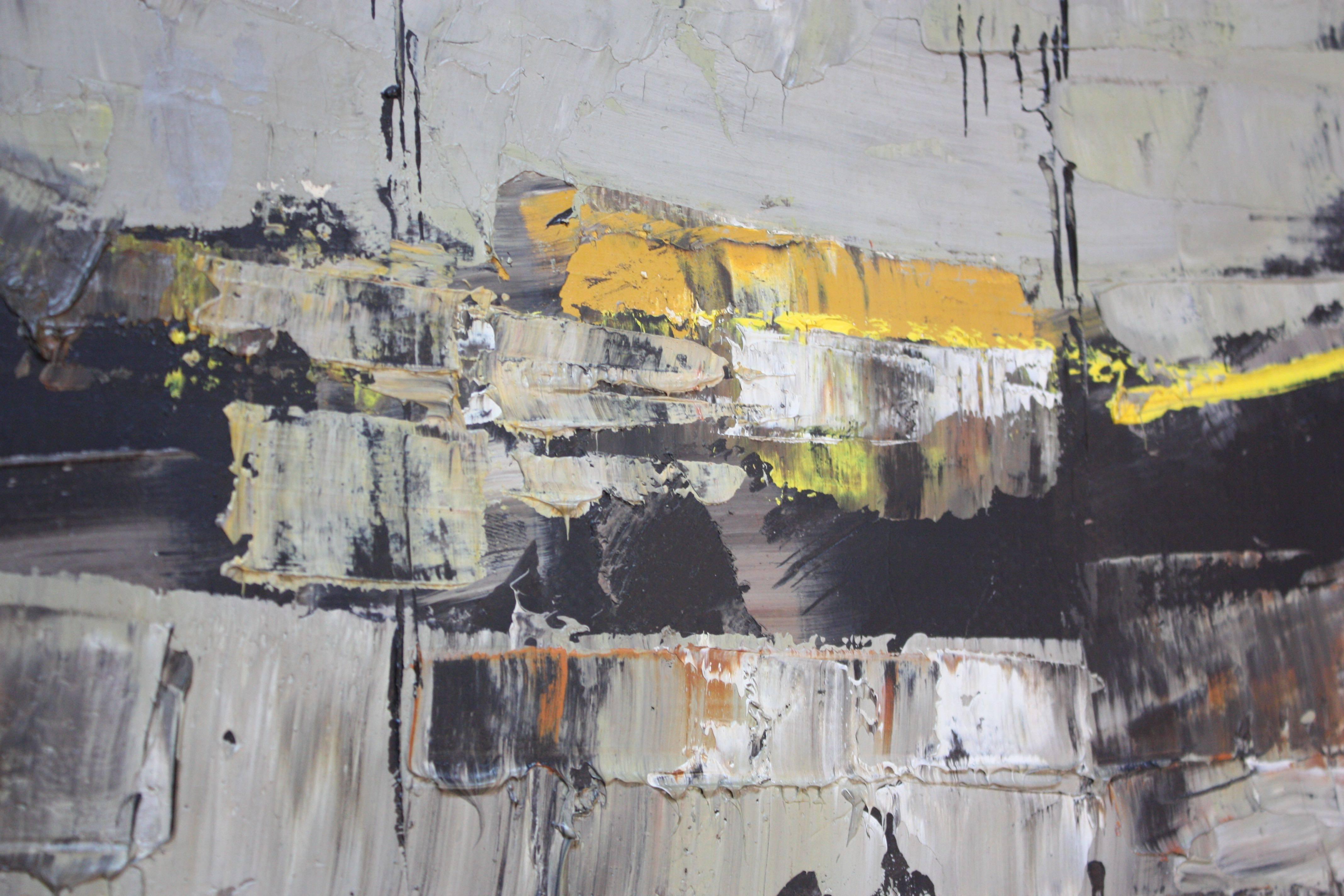 Milieu du XXe siècle peinture expressionniste abstraite israélienne des années 1960 par Efraim Modzelevich