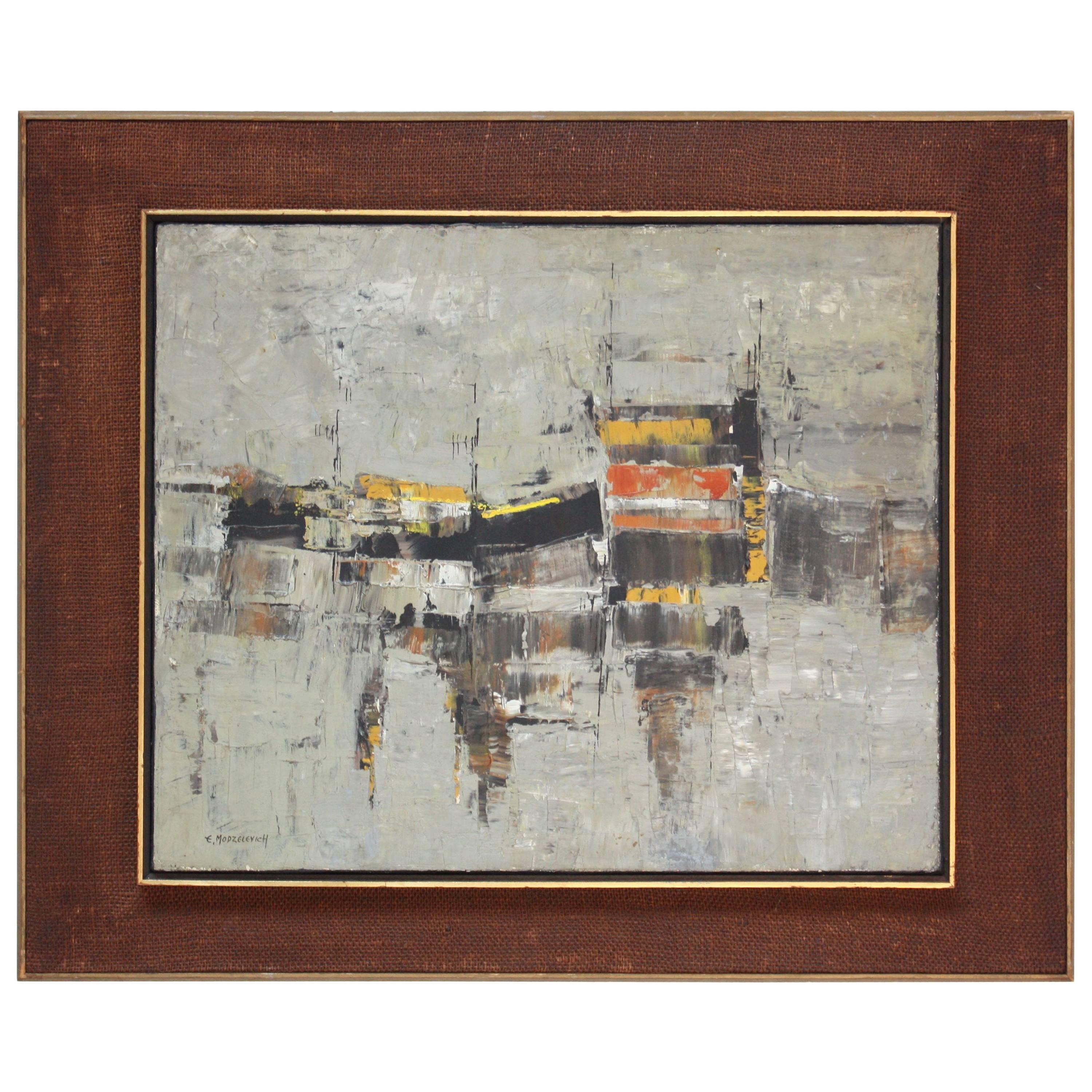 peinture expressionniste abstraite israélienne des années 1960 par Efraim Modzelevich