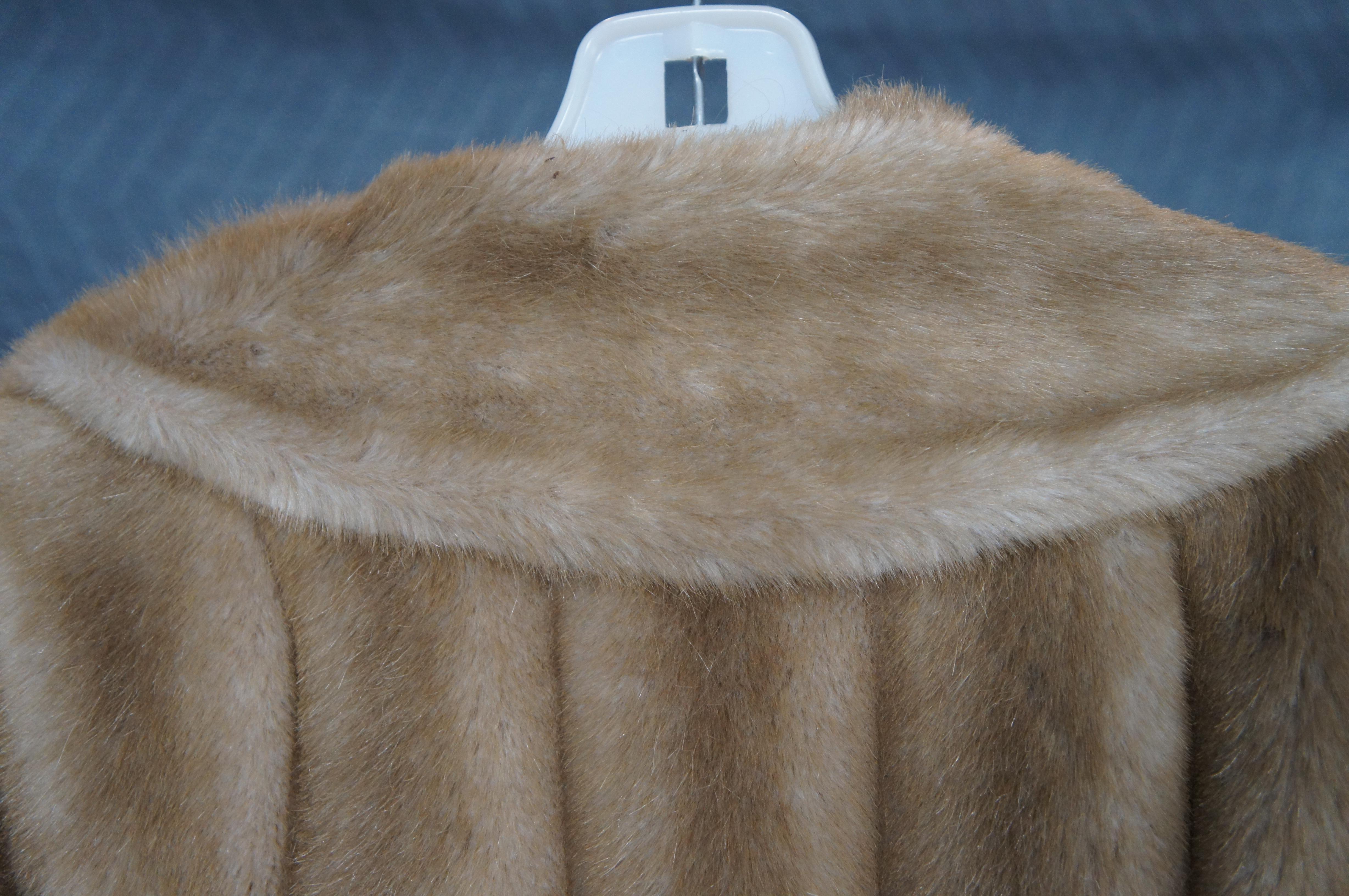 European 1960s Isreali French Tissavel Faux Tan Simulation Mink Fur & Leather Coat