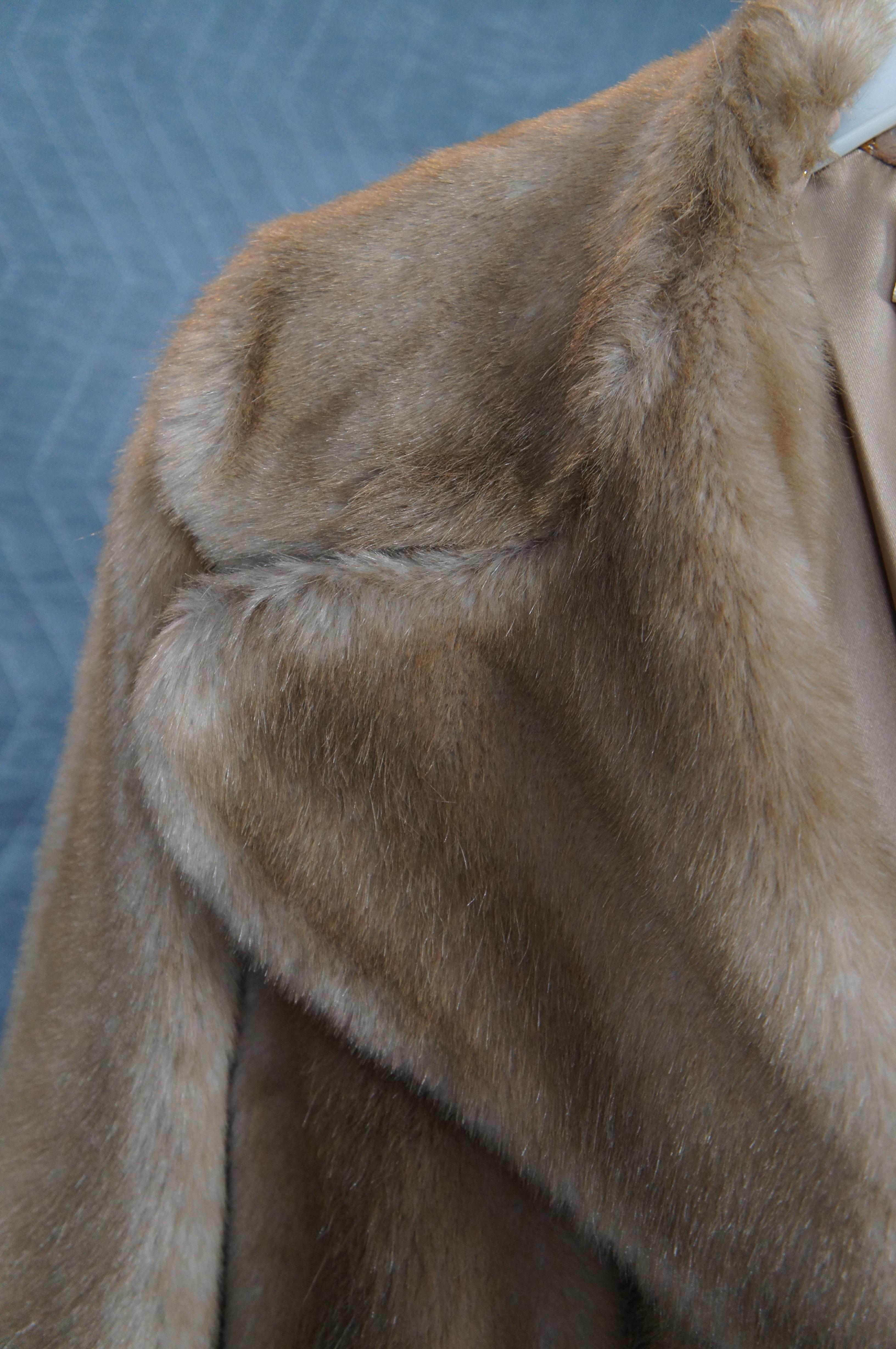 1960s Isreali French Tissavel Faux Tan Simulation Mink Fur & Leather Coat 1