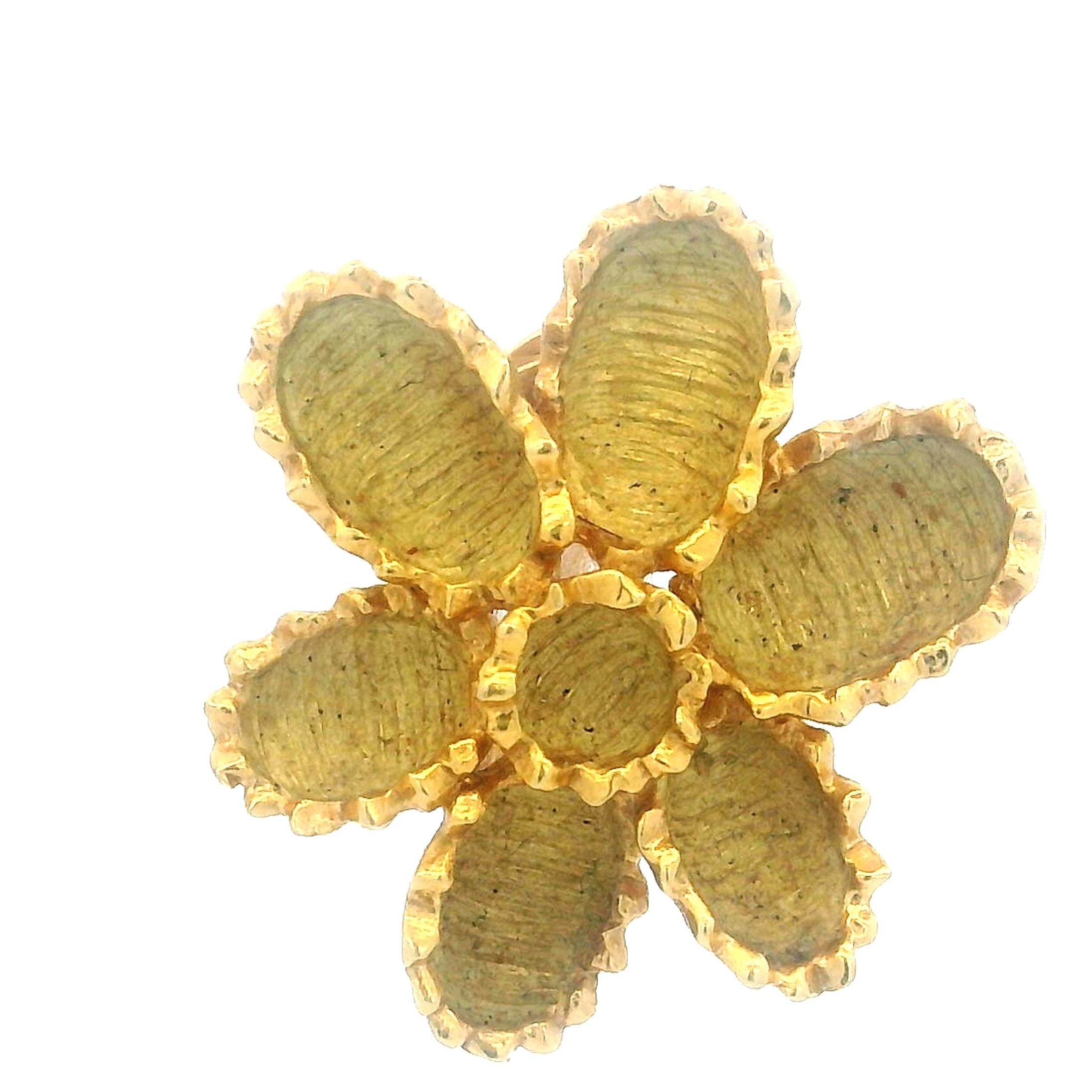 Orecchini floreali in oro 18 carati del 1960, Atelier Valenza, 10,40 g in vendita 4