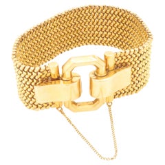 1960s Italian 18k Yellow Gold Mesh Bracelet