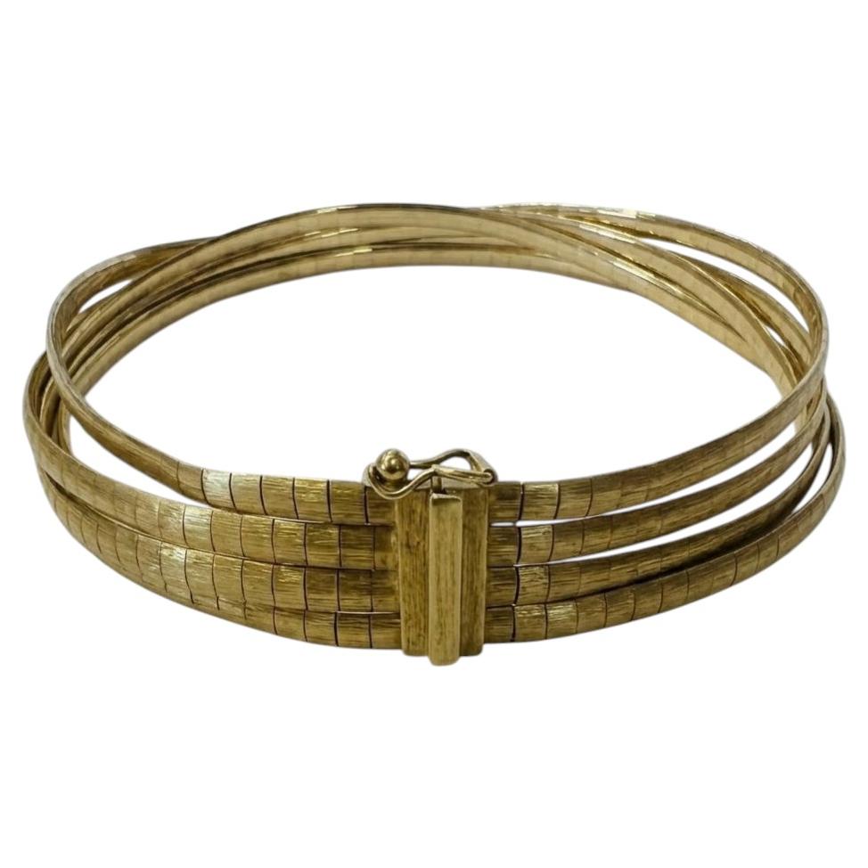 Bracciale italiano degli anni ’60 con catena a più fili in oro giallo 18 carati in vendita