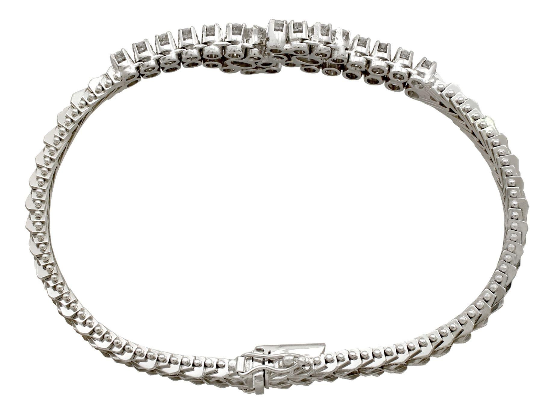 An impressive vintage Italian 2.36 carat diamond and 18k white gold bracelet by Chimento; part of our diverse diamond jewelry and estate jewelry collections

This fine and impressive vintage diamond bracelet has been crafted in 18k white gold.

The