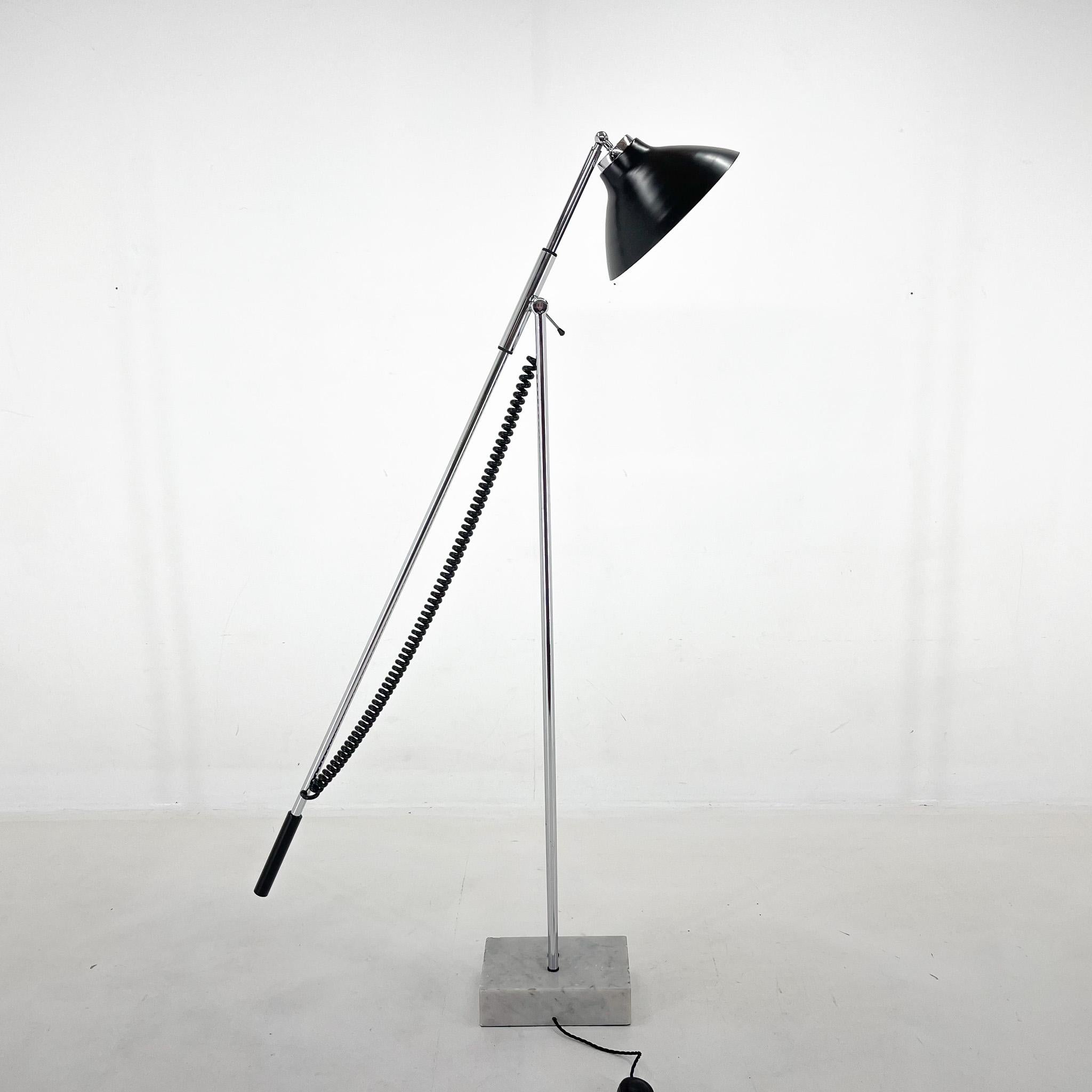 1960's Italian Adjustable Chrome & Marble Floor Lamp in Style of Arredoluce For Sale 1