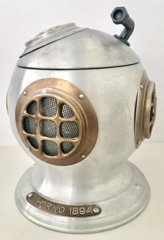 1960'S Italian Aluminium "Diver Helmet" Thermal Ice Bucket