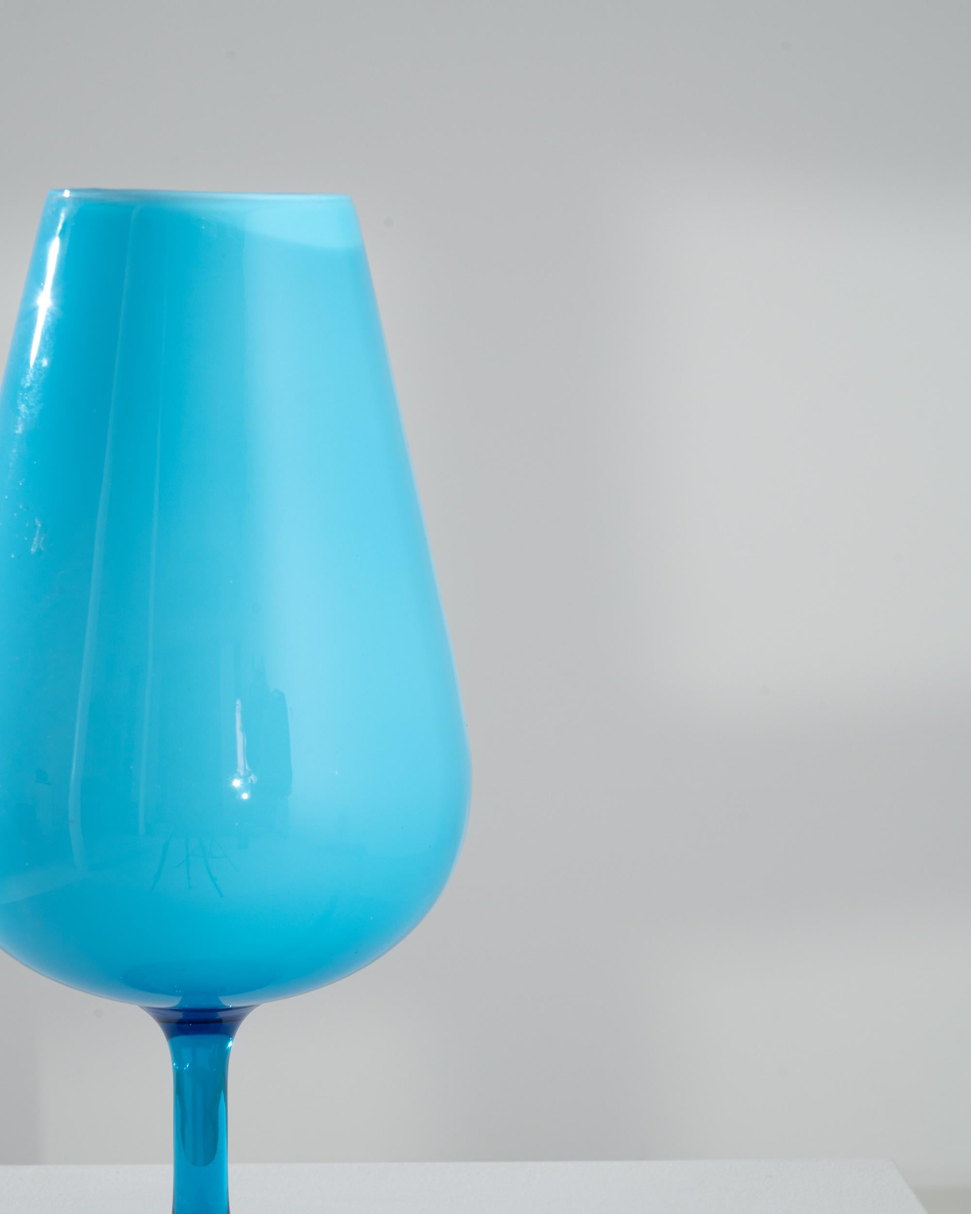 Mid-20th Century 1960s Italian Aqua Blue Goblet For Sale
