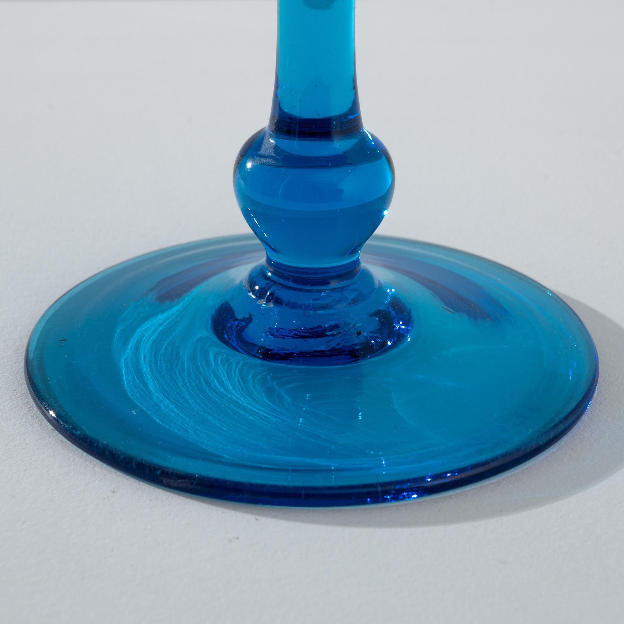 1960s Italian Aqua Blue Goblet For Sale 2