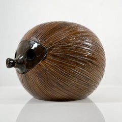 1960s Italian Art Ceramic Pottery Bitossi Hedgehog Piggy Bank Aldo Londi Italy