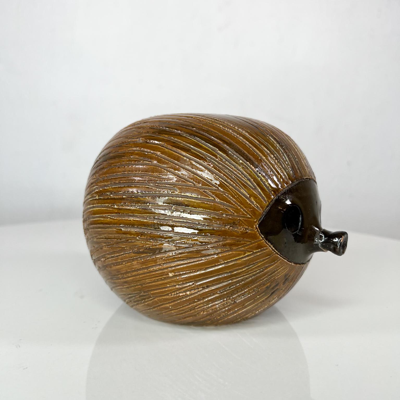 Mid-20th Century 1960s Italian Art Ceramic Pottery Bitossi Hedgehog Piggy Bank Aldo Londi Italy