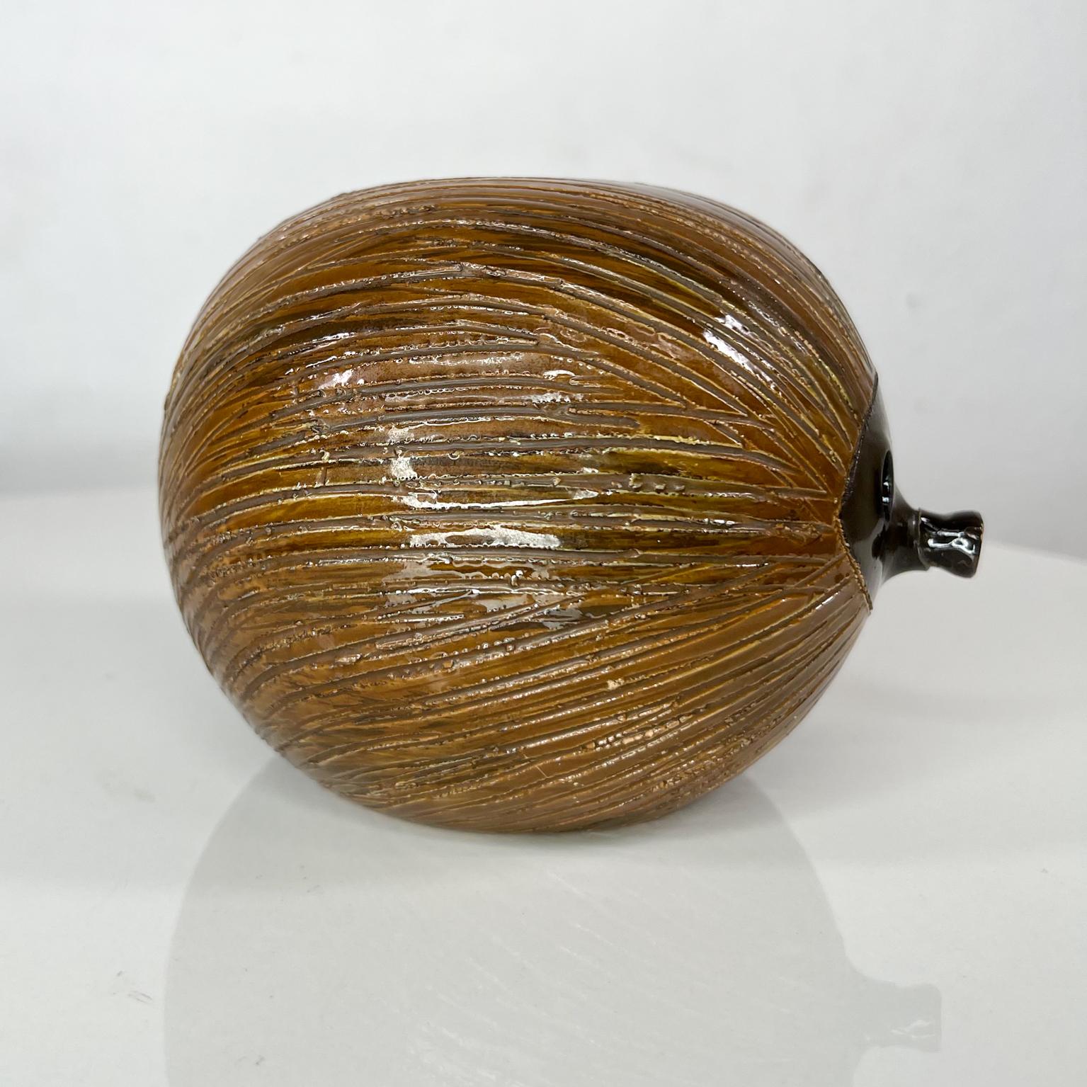 1960s Italian Art Ceramic Pottery Bitossi Hedgehog Piggy Bank Aldo Londi Italy 1