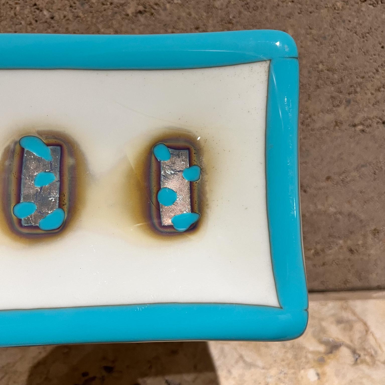 1960s Italian Art Glass Abstract Blue Plate Style A V Mazzega In Good Condition For Sale In Chula Vista, CA