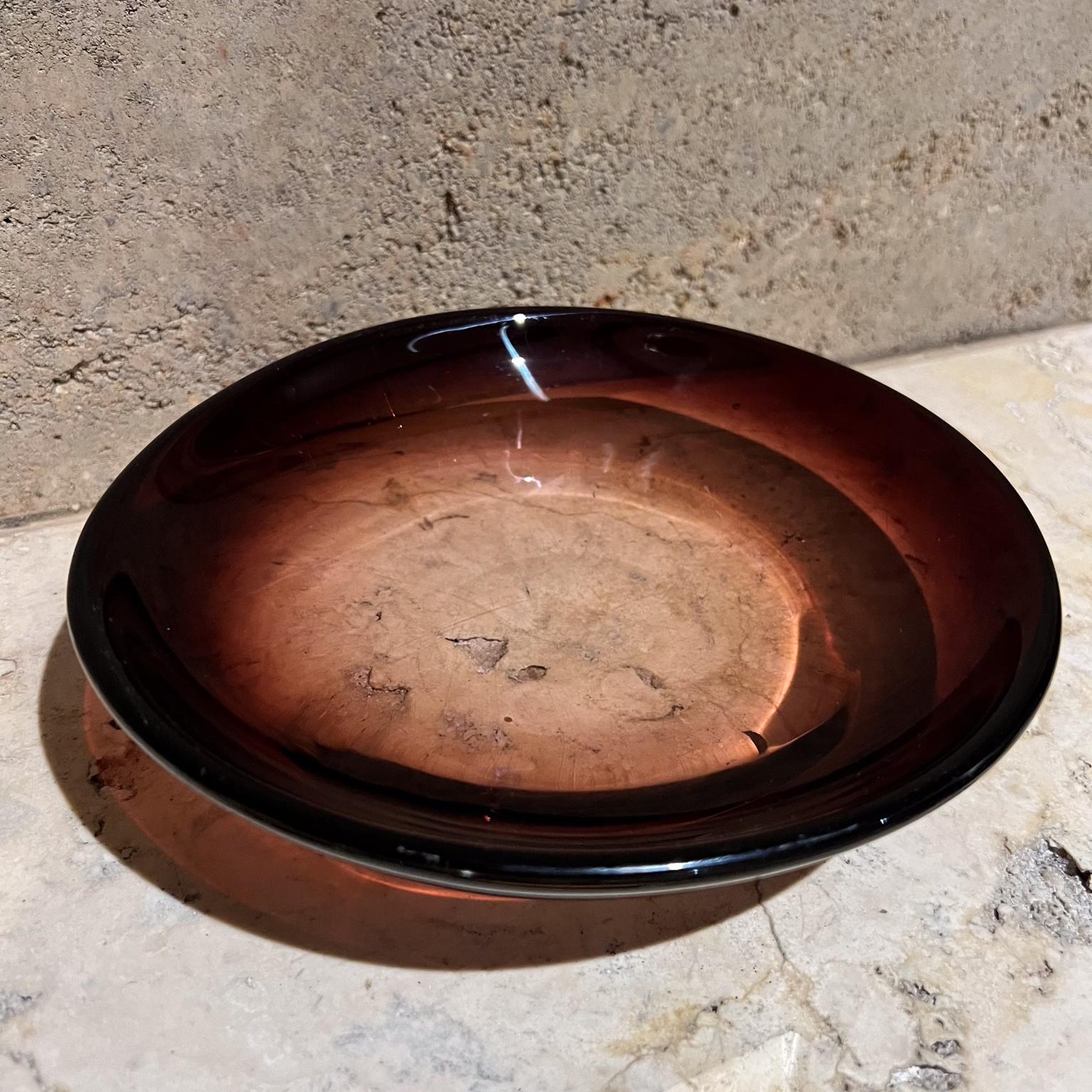 1960s Italian Art Glass Brown Murano Catchall Dish en vente 4