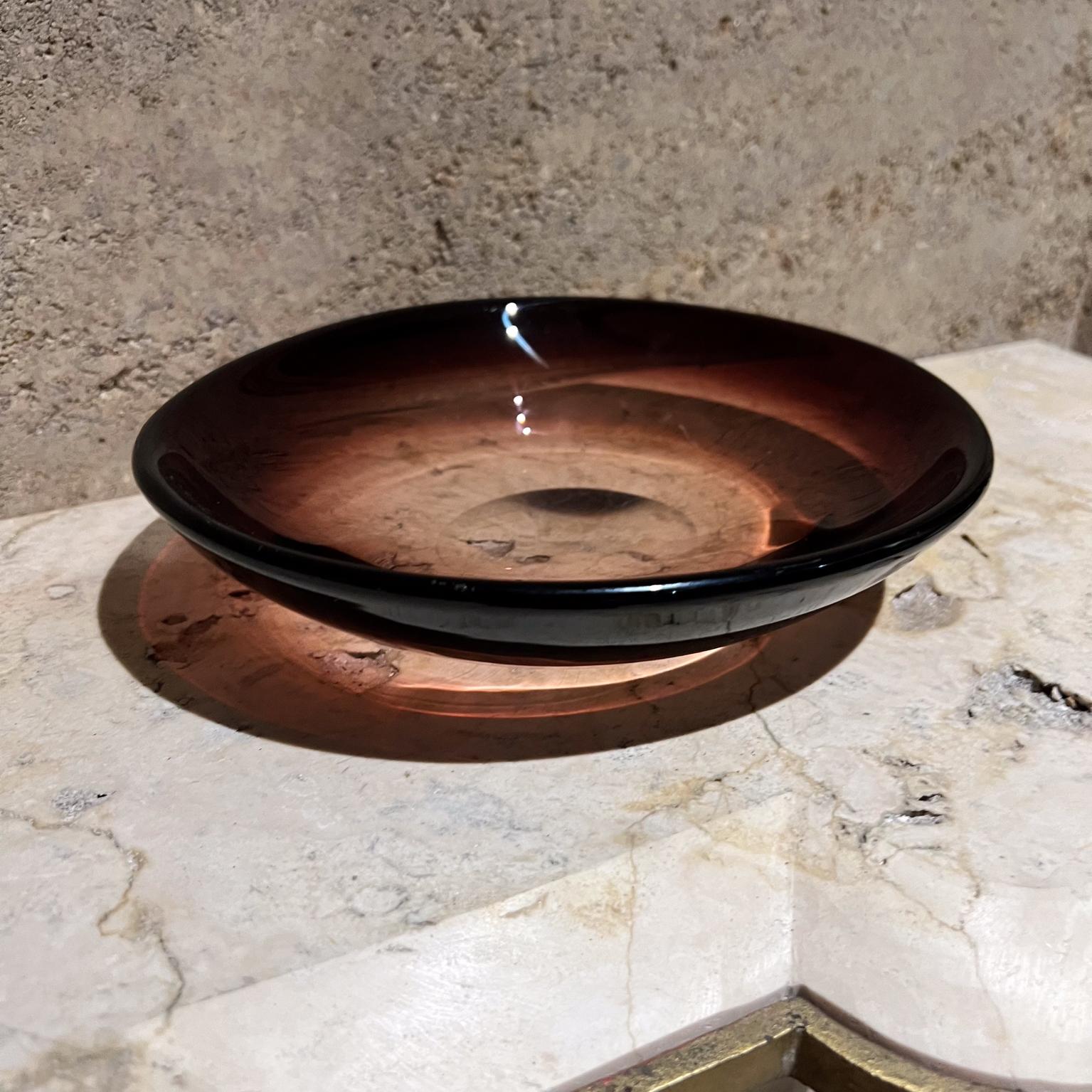 1960s Italian Art Glass Brown Murano Catchall Dish en vente 5