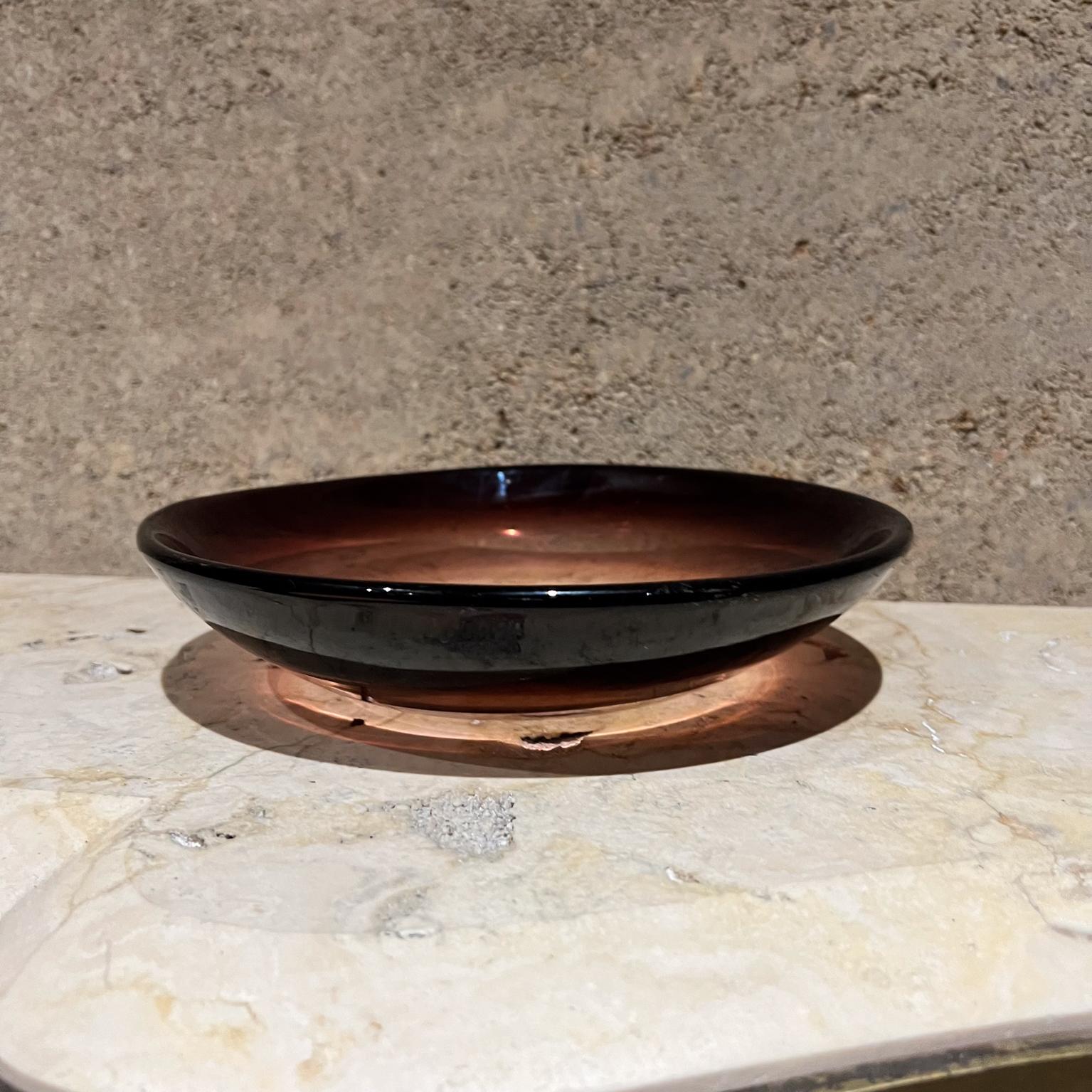1960s Italian Art Glass Brown Murano Catchall Dish en vente 2
