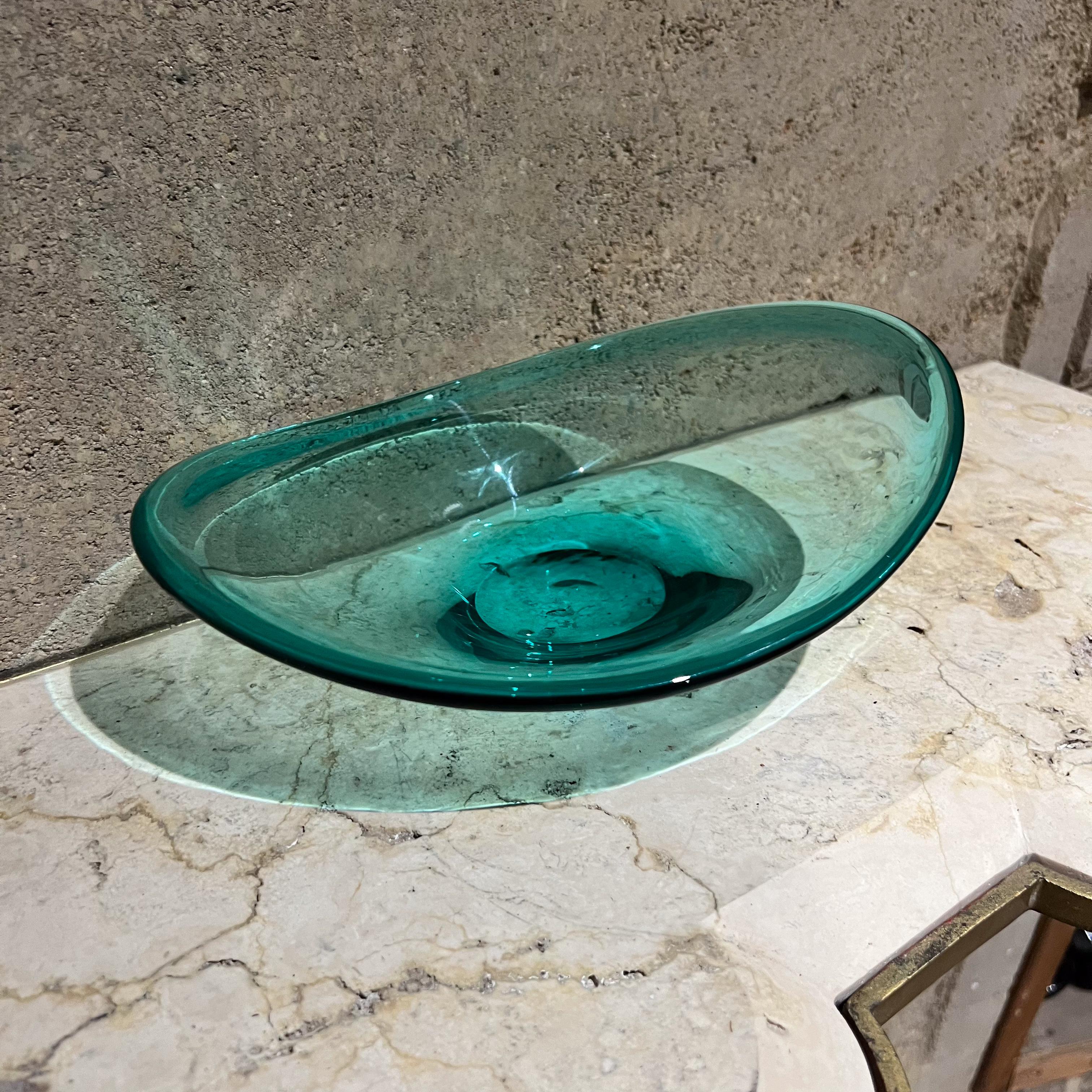 Cuenco de Murano Azul Verde de Vidrio Artístico Italiano de los años 60 en Bueno estado para la venta en Chula Vista, CA