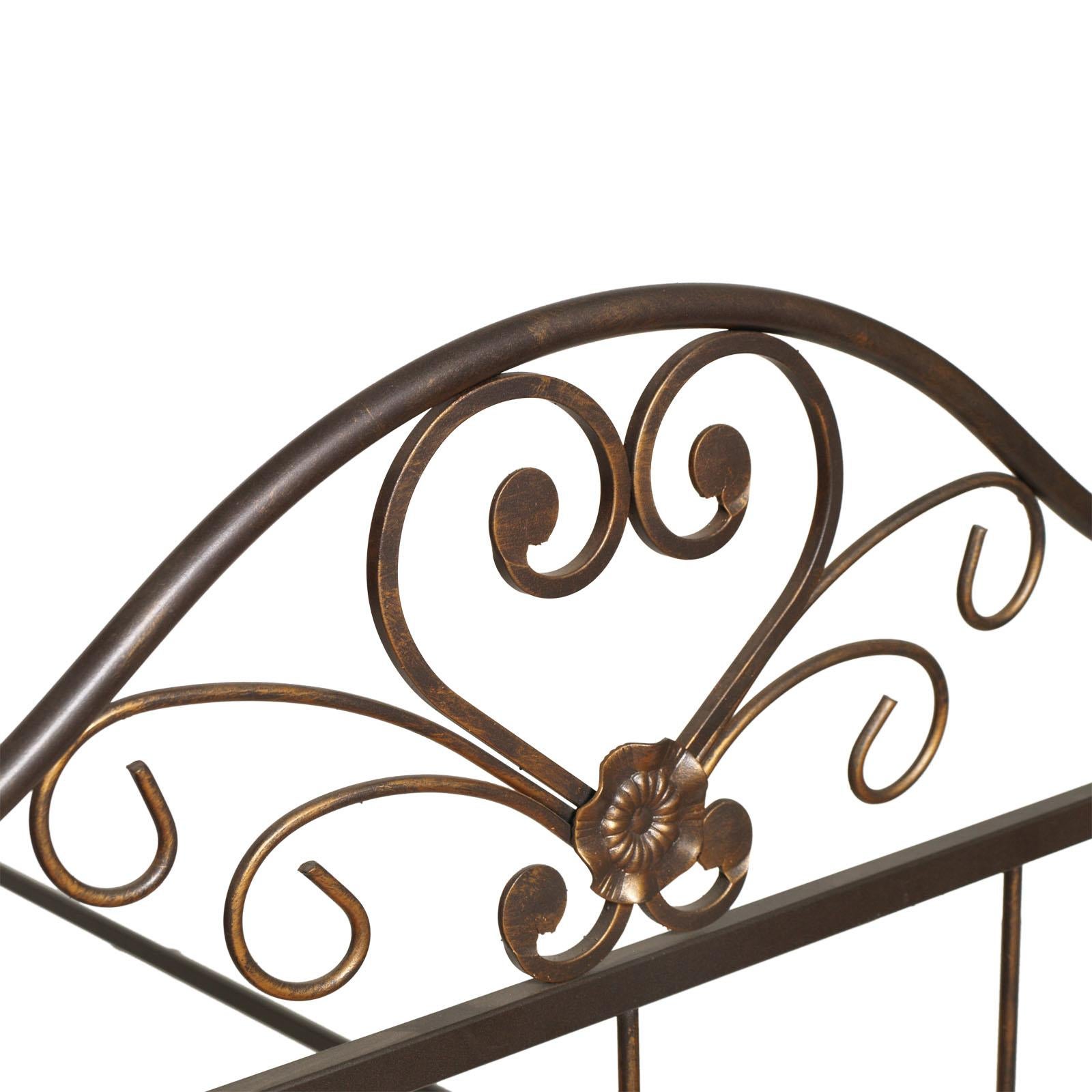 1960s Italian Art Nouveau Single Bed in Painted Wrought Iron, Golden Parts For Sale 1