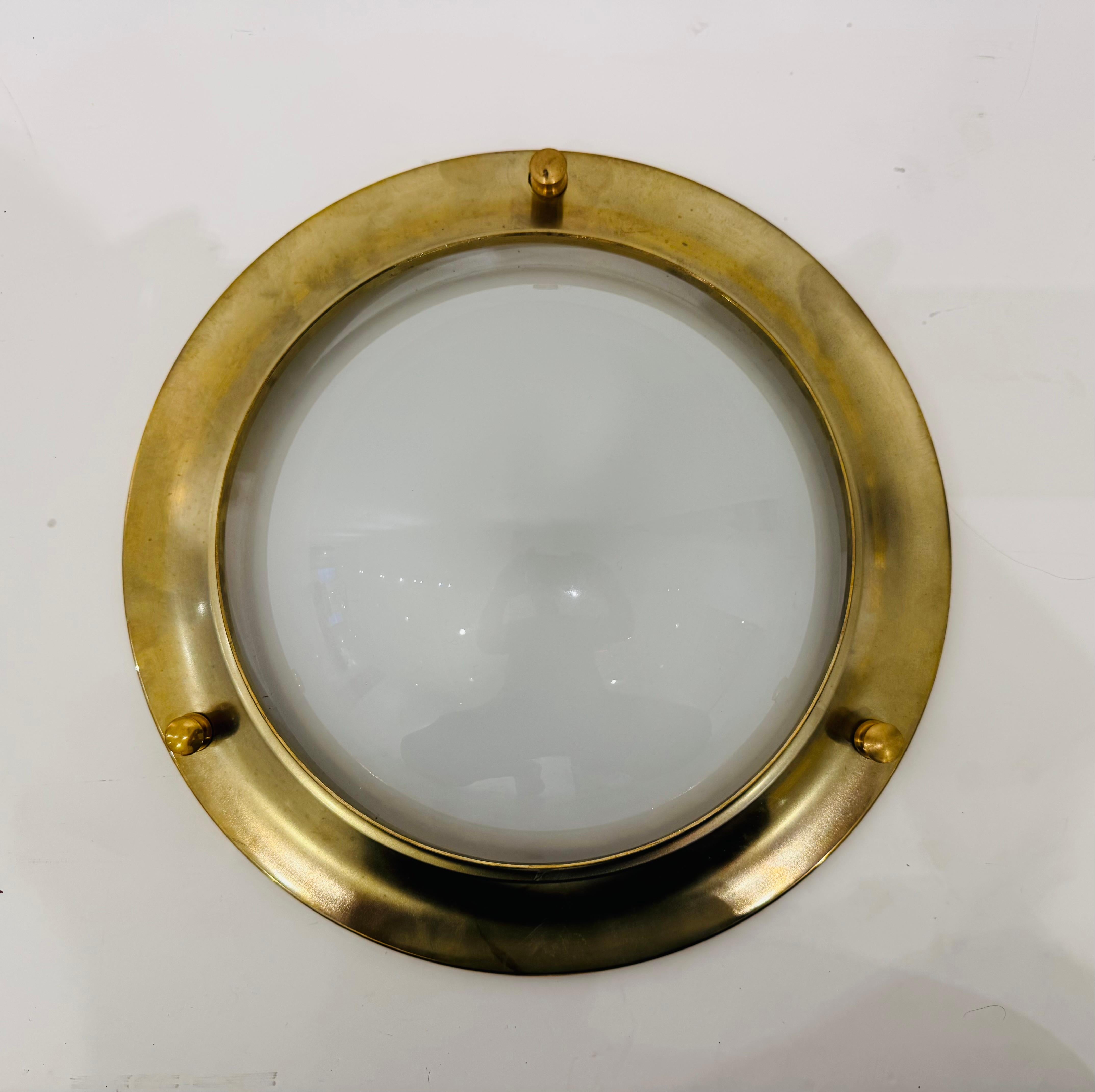 Mid-Century Modern 1960s Italian Azucena Flush Ceiling Lamp Midcentury For Sale
