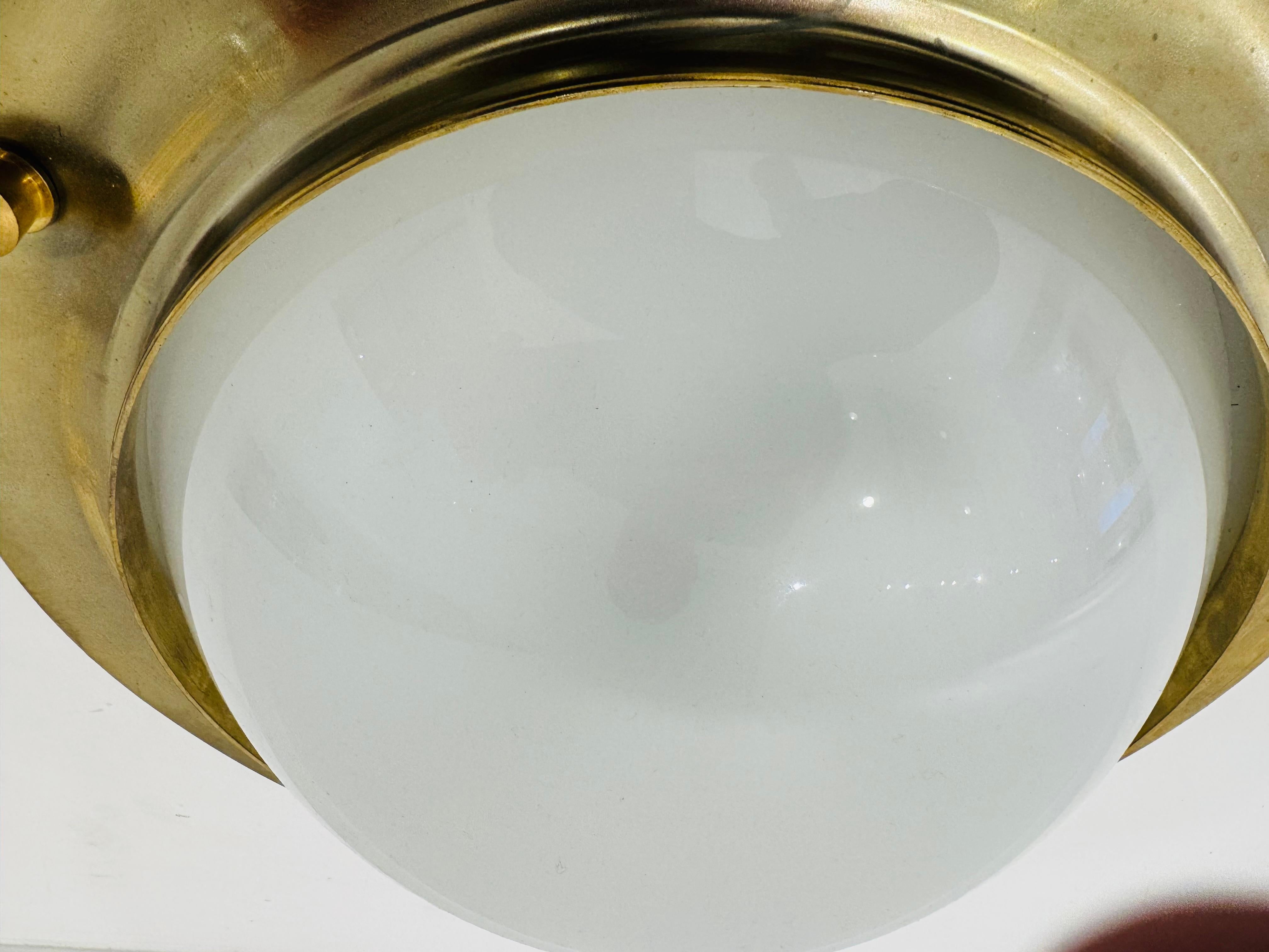 Mid-20th Century 1960s Italian Azucena Flush Ceiling Lamp Midcentury For Sale