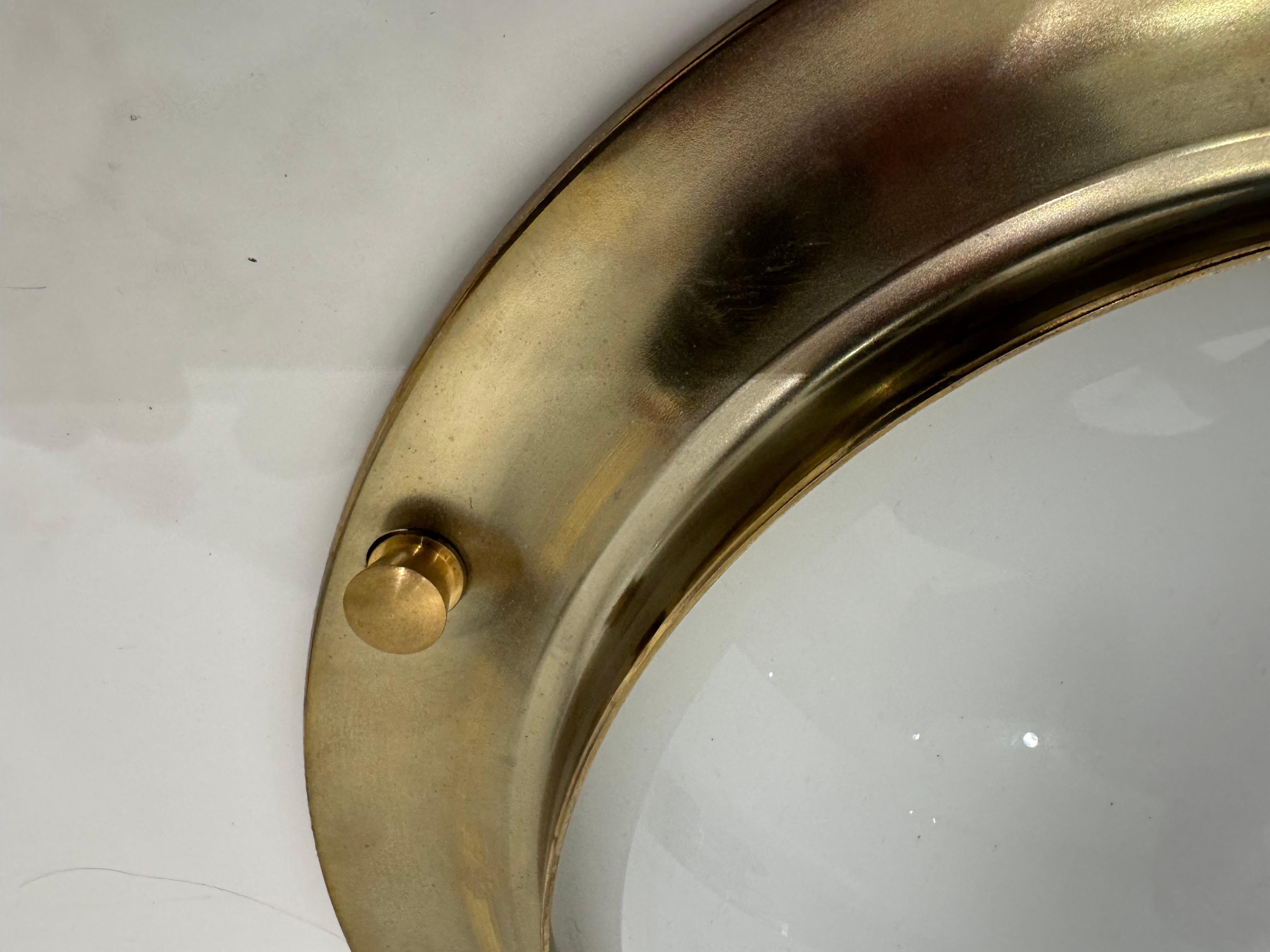 Brass 1960s Italian Azucena Flush Ceiling Lamp Midcentury For Sale